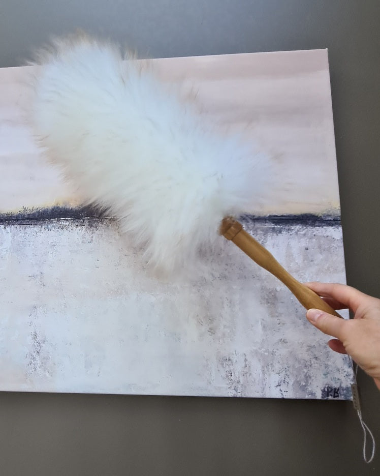 Sheepskin Duster with Timber Handle