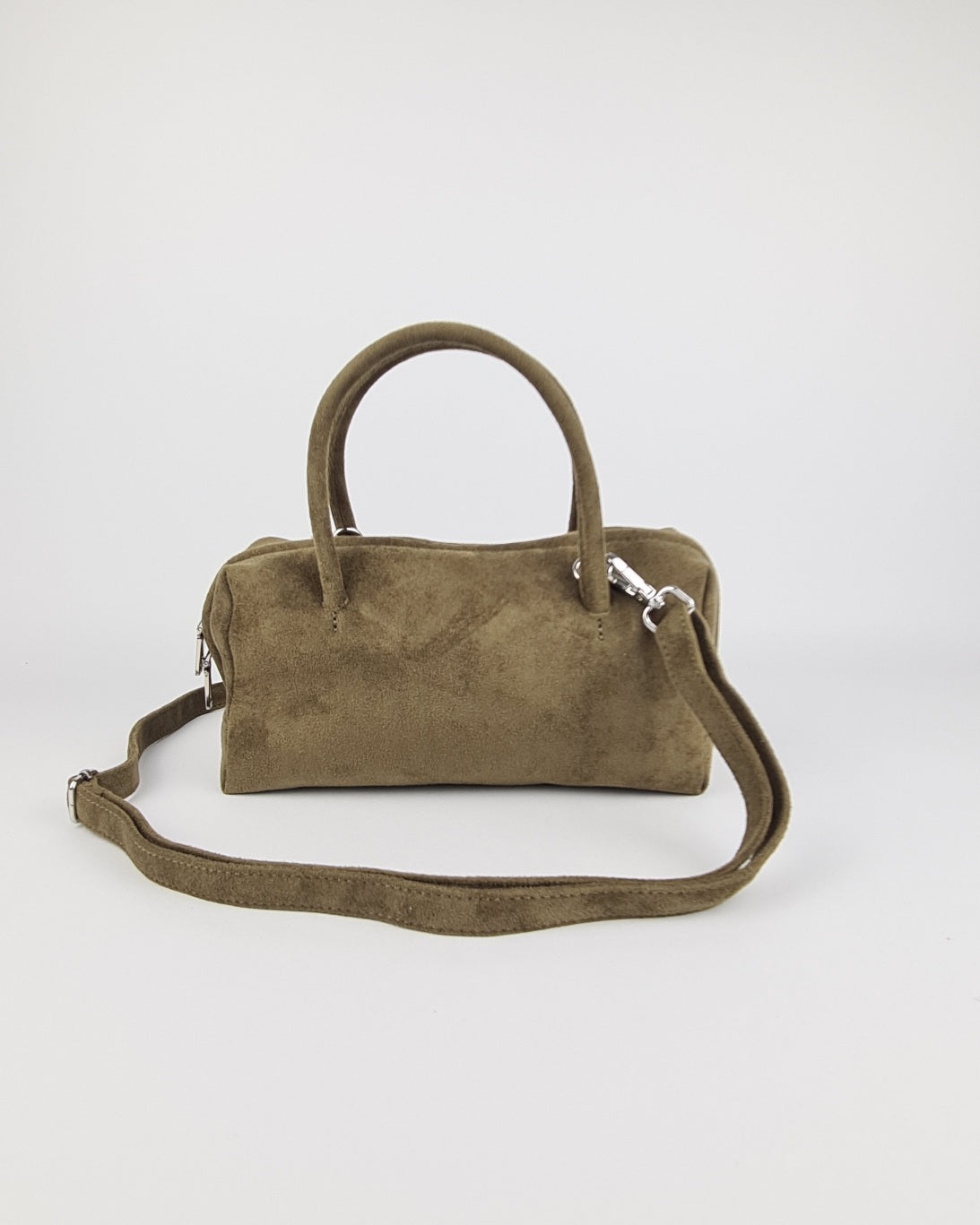 Arden Vegan Suede Crossbody Bag - Olive