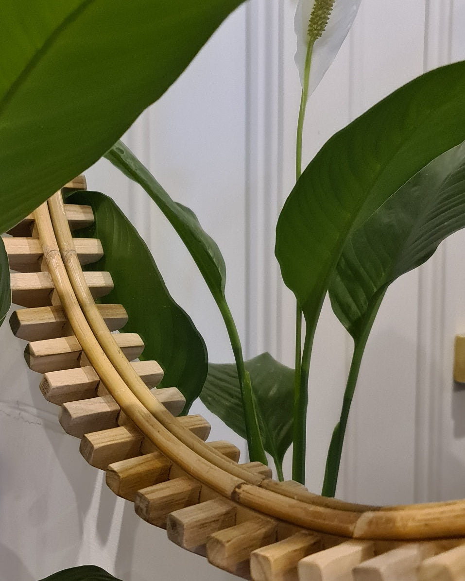 Babak Round Mirror - Natural Teak Elegance