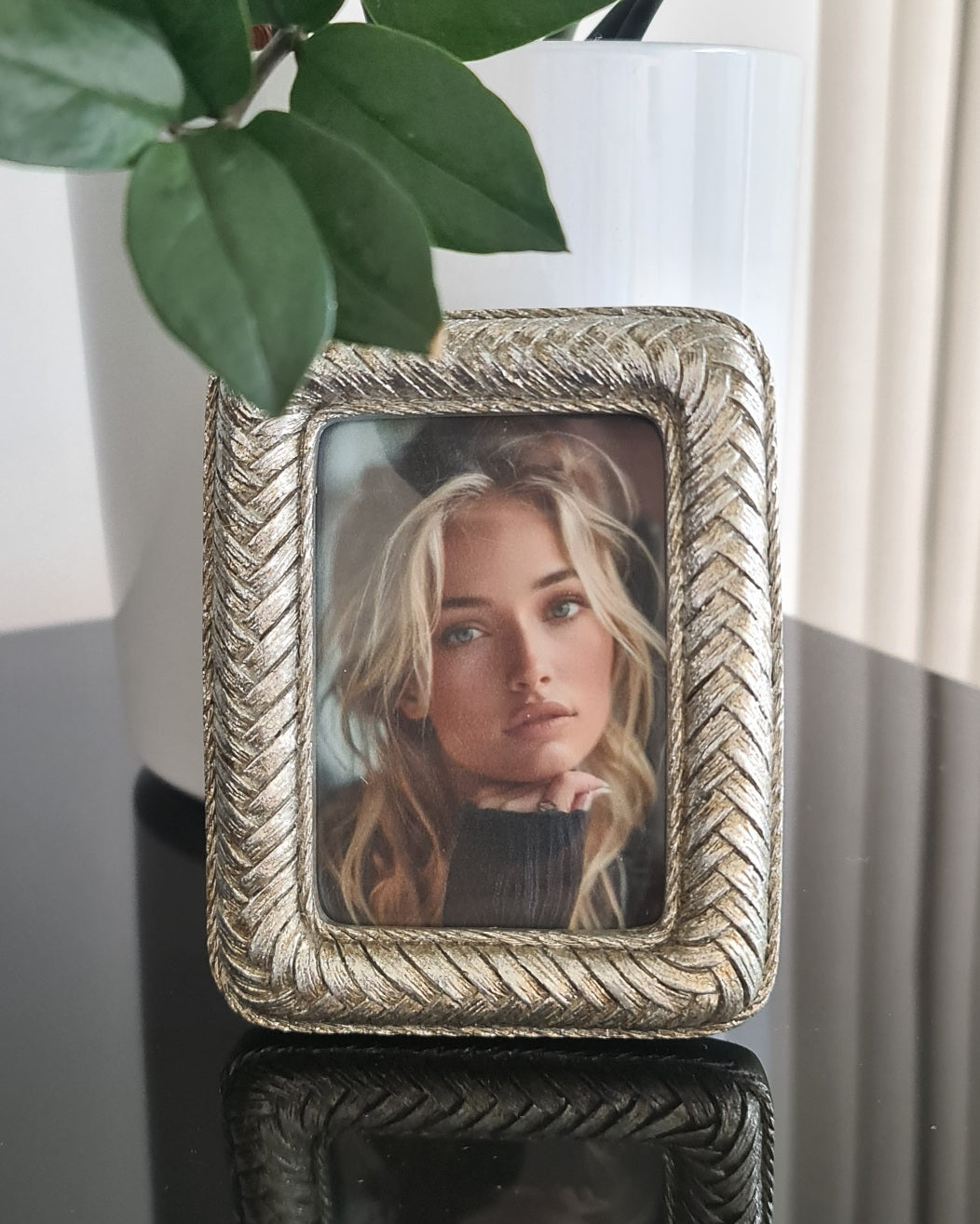 Braided Silver Photo Frame - Rectangle