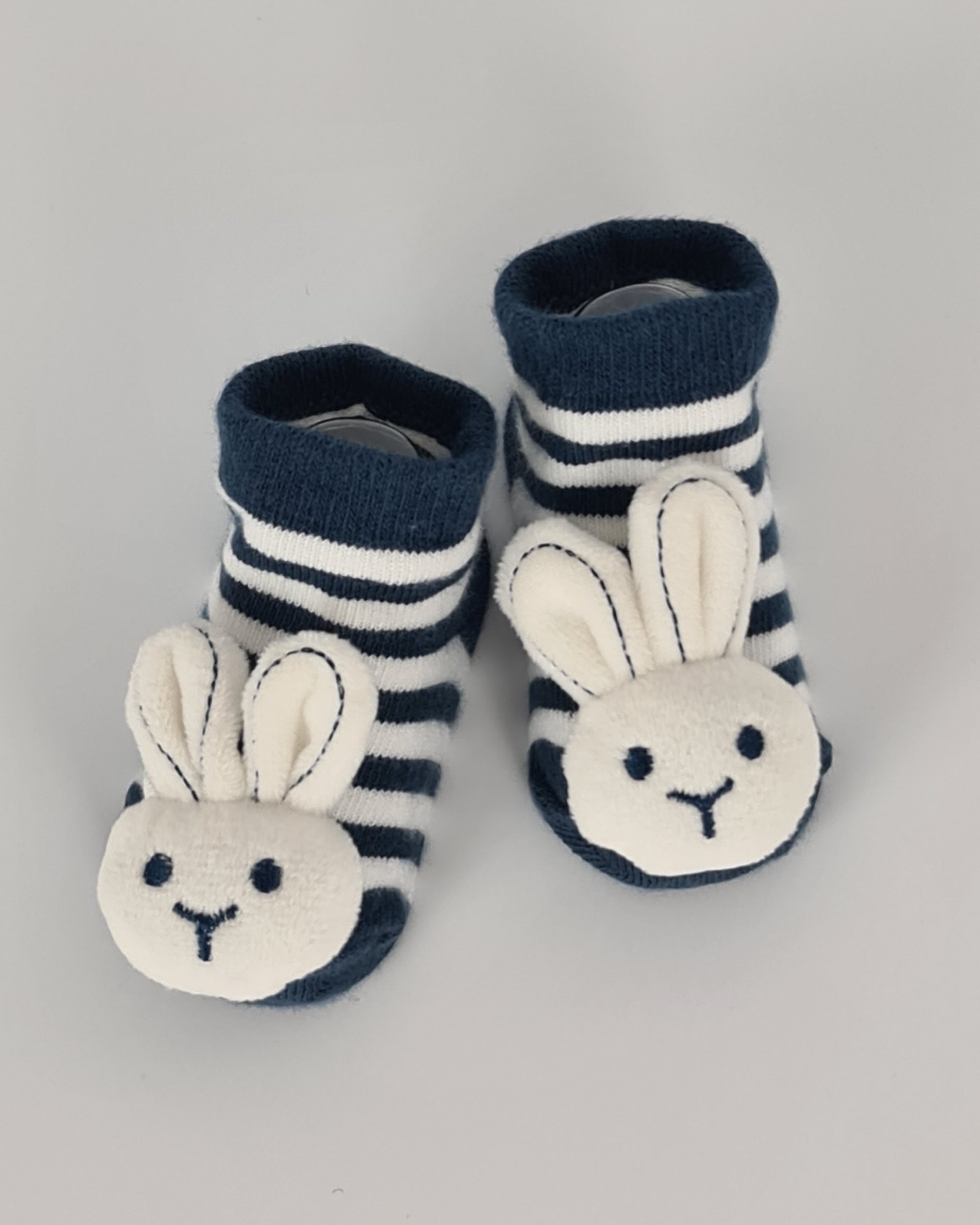 Bunny Rattle Socks – Navy ( 0-6 months )