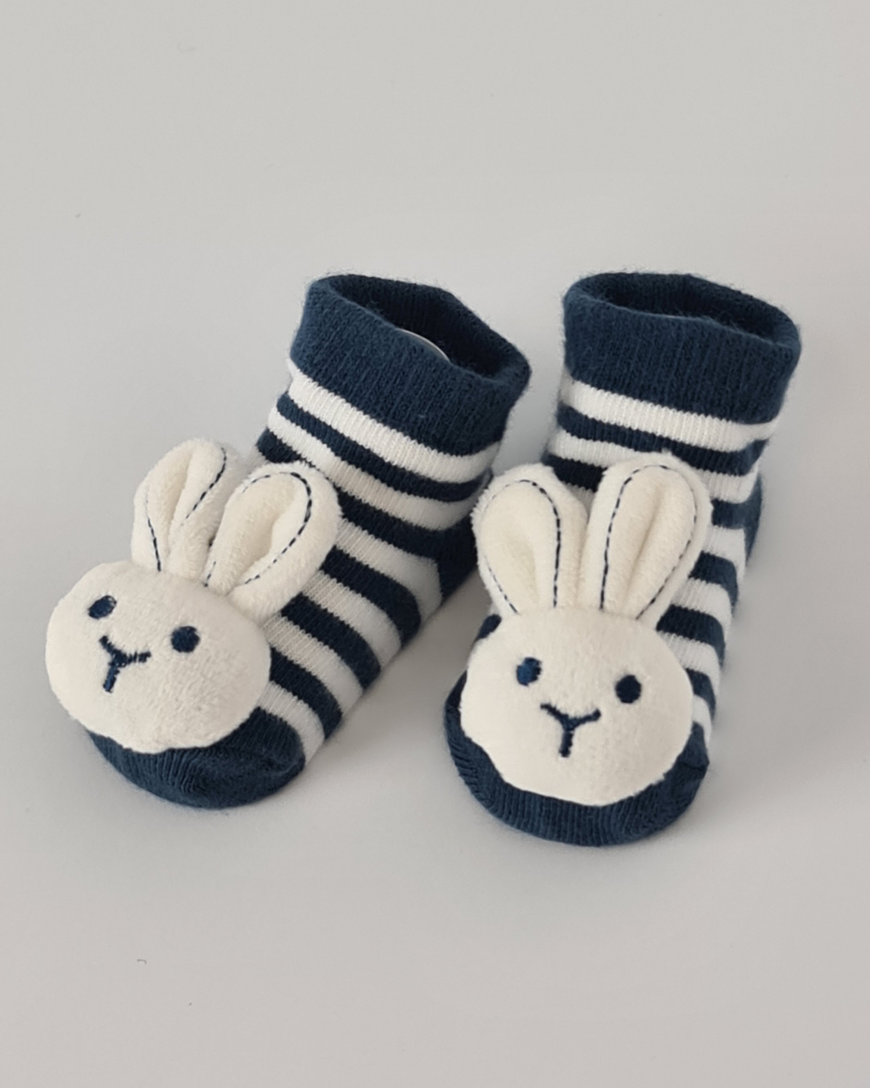 Bunny Rattle Socks – Navy ( 0-6 months )