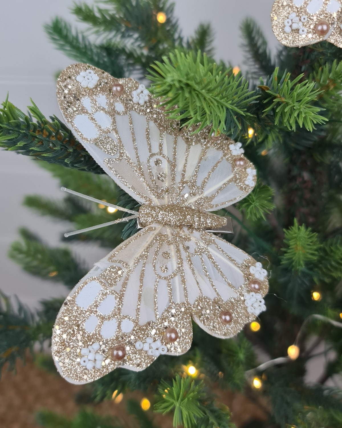 Champagne Clip Butterfly Set of 3