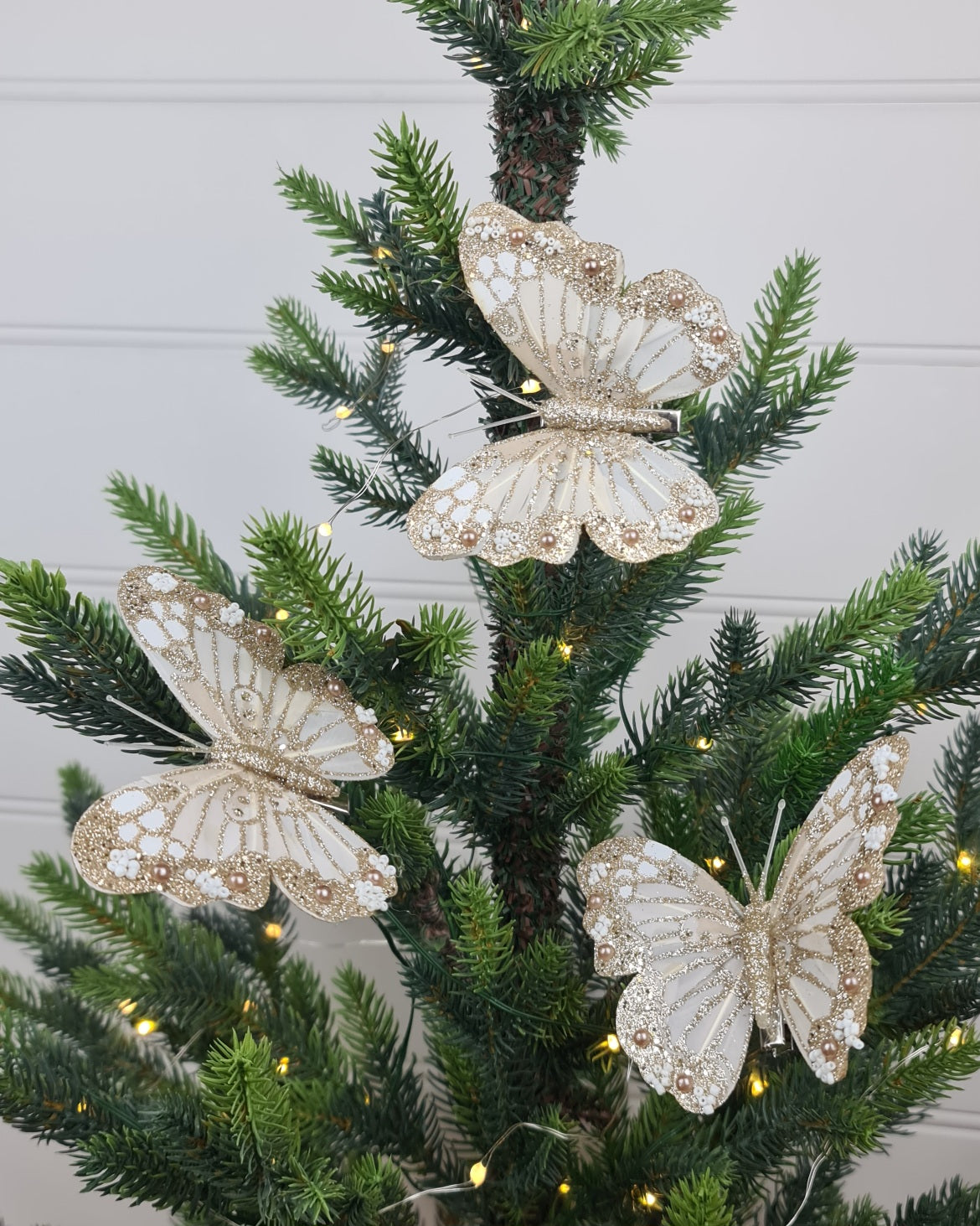 Champagne Clip Butterfly Set of 3