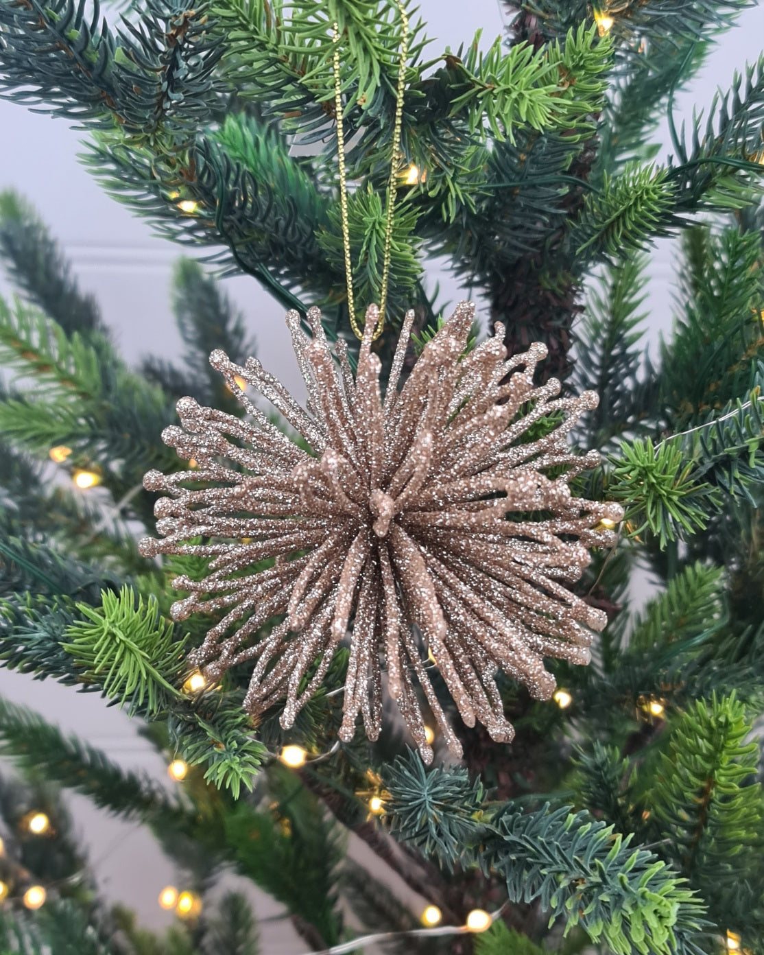 Champagne Glitter Puff Hanging Ornament – 8 cm