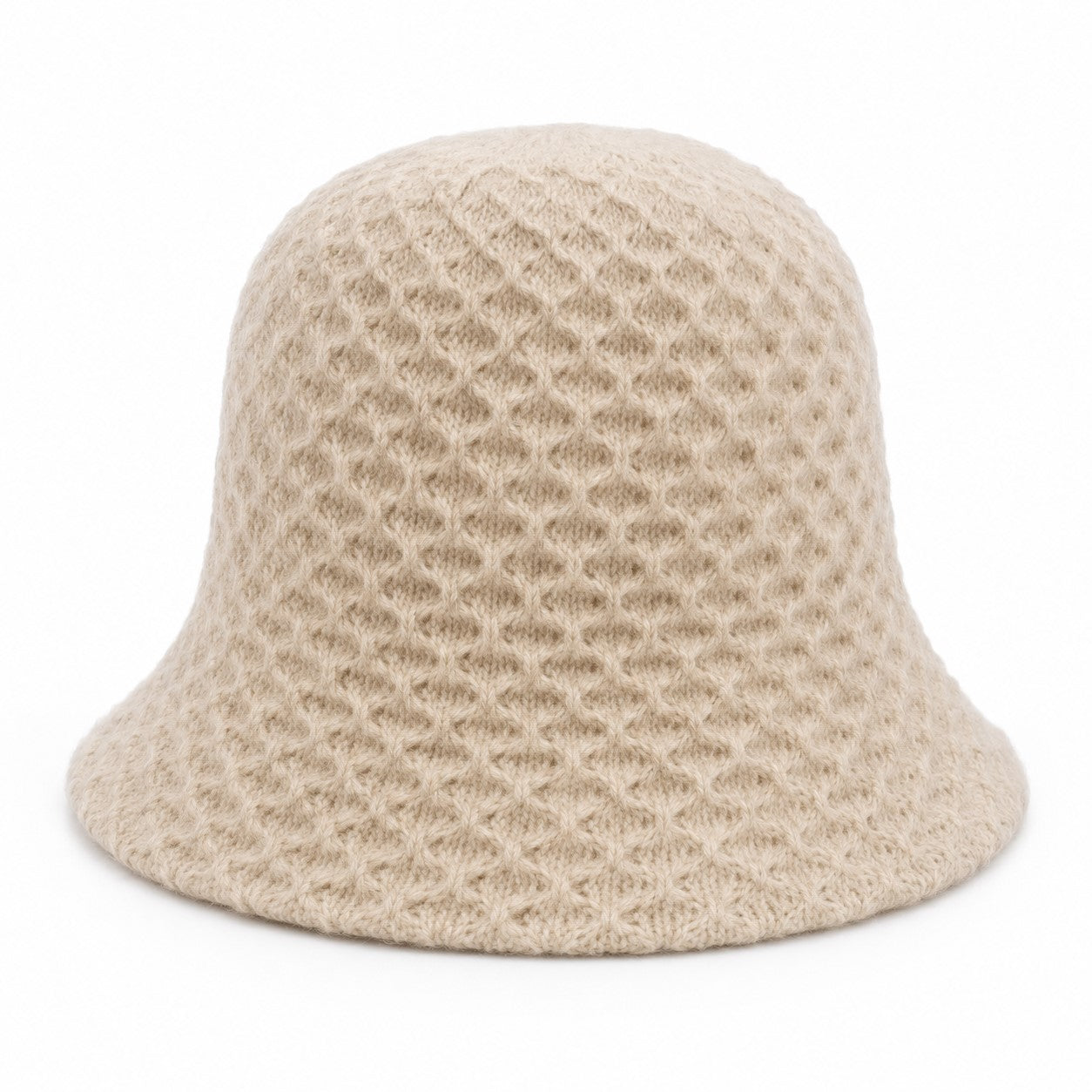 Coral Knit Bucket Hat - Cream