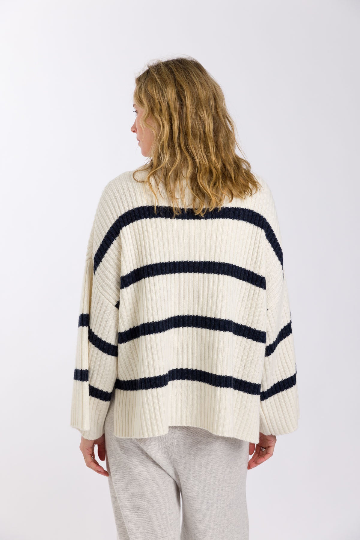 Divine Stripe Rib Pullover – Vanilla & Starling Stripe