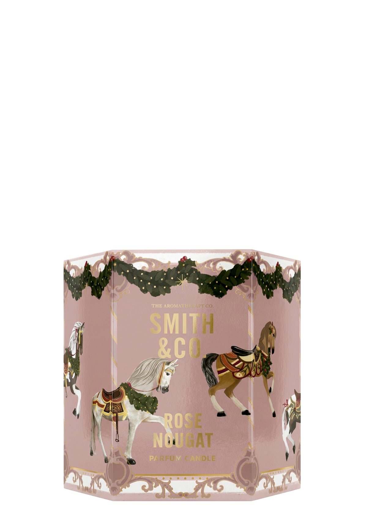 Smith & Co Festive Candle 80g – Rose Nougat