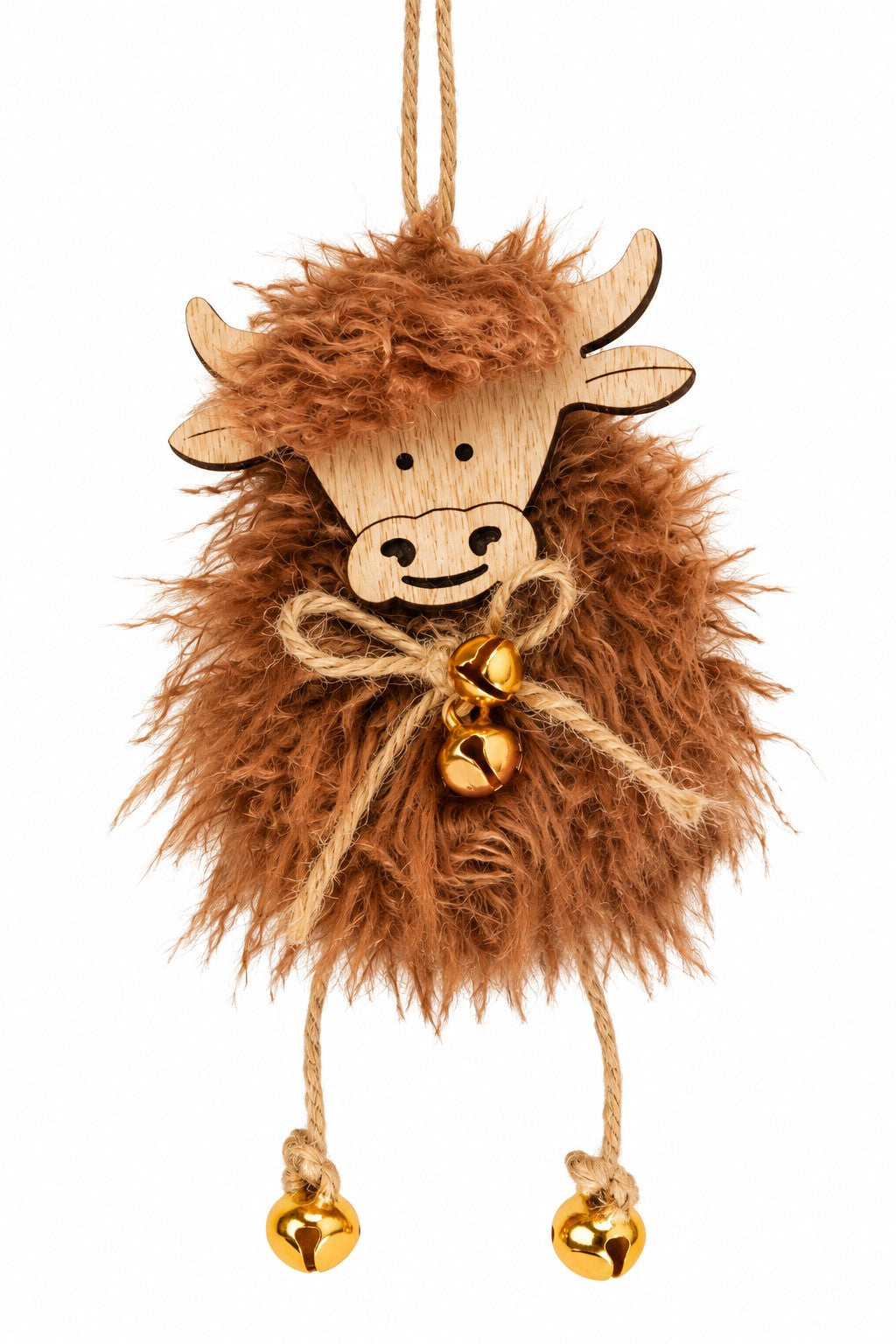 Fluffy Highland Cow Christmas Ornament