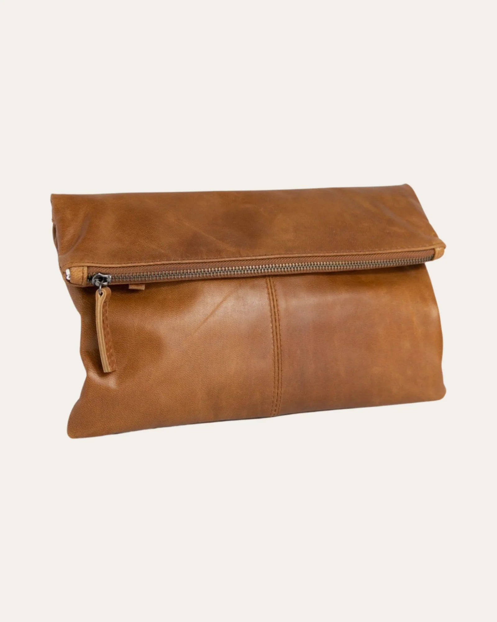 Foldover Clutch - Vintage Camel