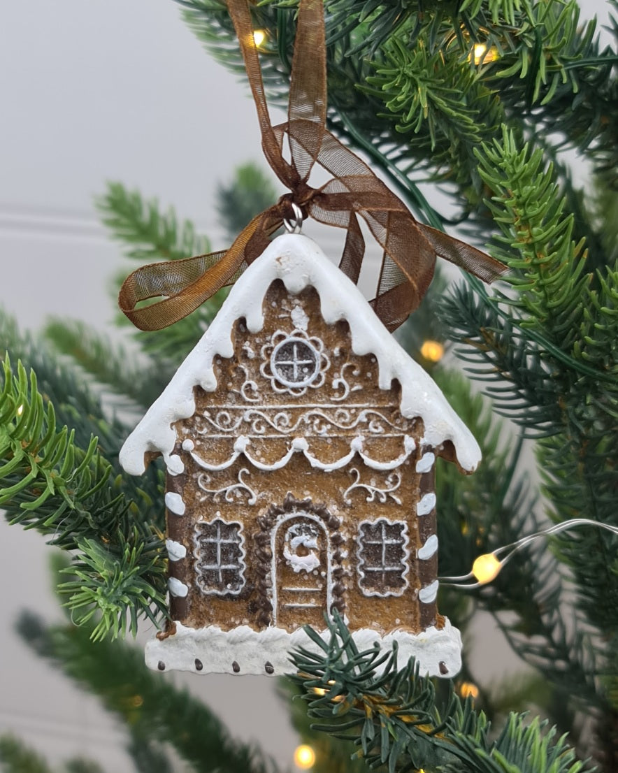 Gingerbread House Hanging Ornament – Resin
