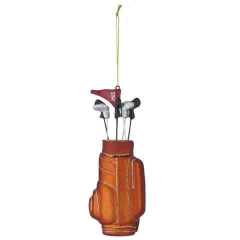 Golf Bag Glass Ornament