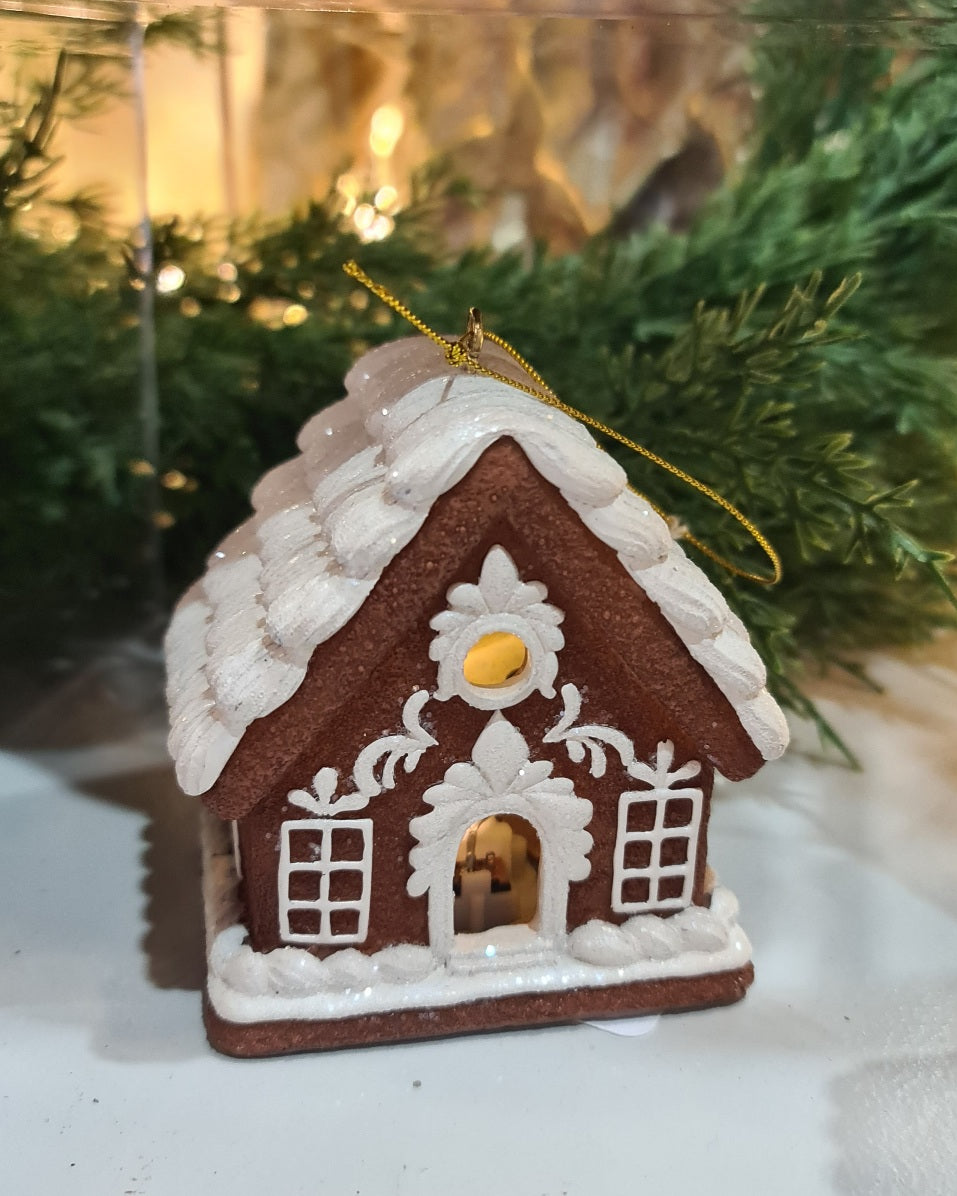 Hanging Gingerbread House LED