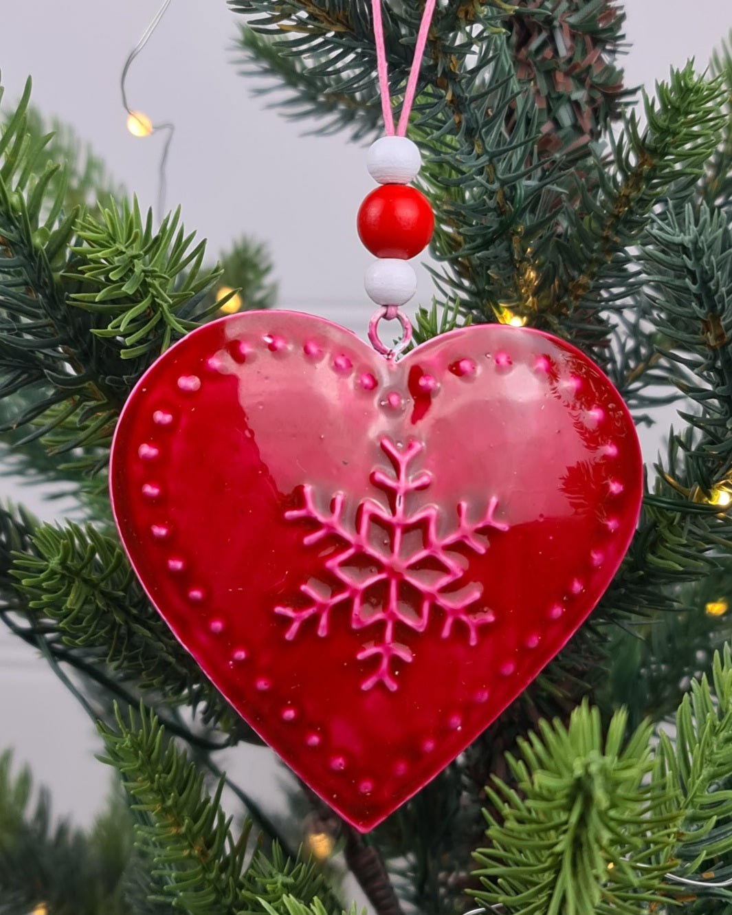 Heart Enamel Hanging Ornament – Red