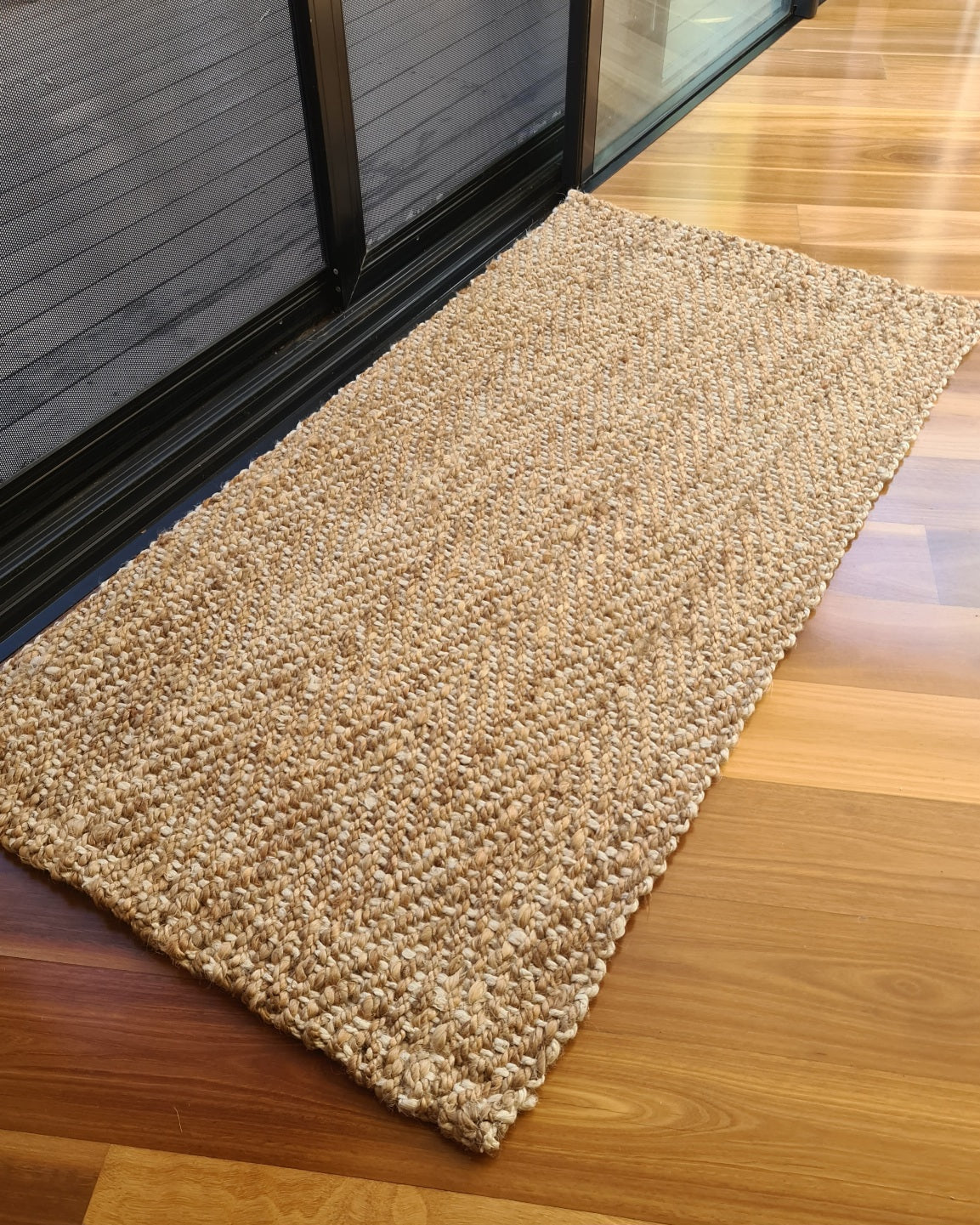 Herringbone Jute Runner – Natural / Ivory (70 x 140cm)