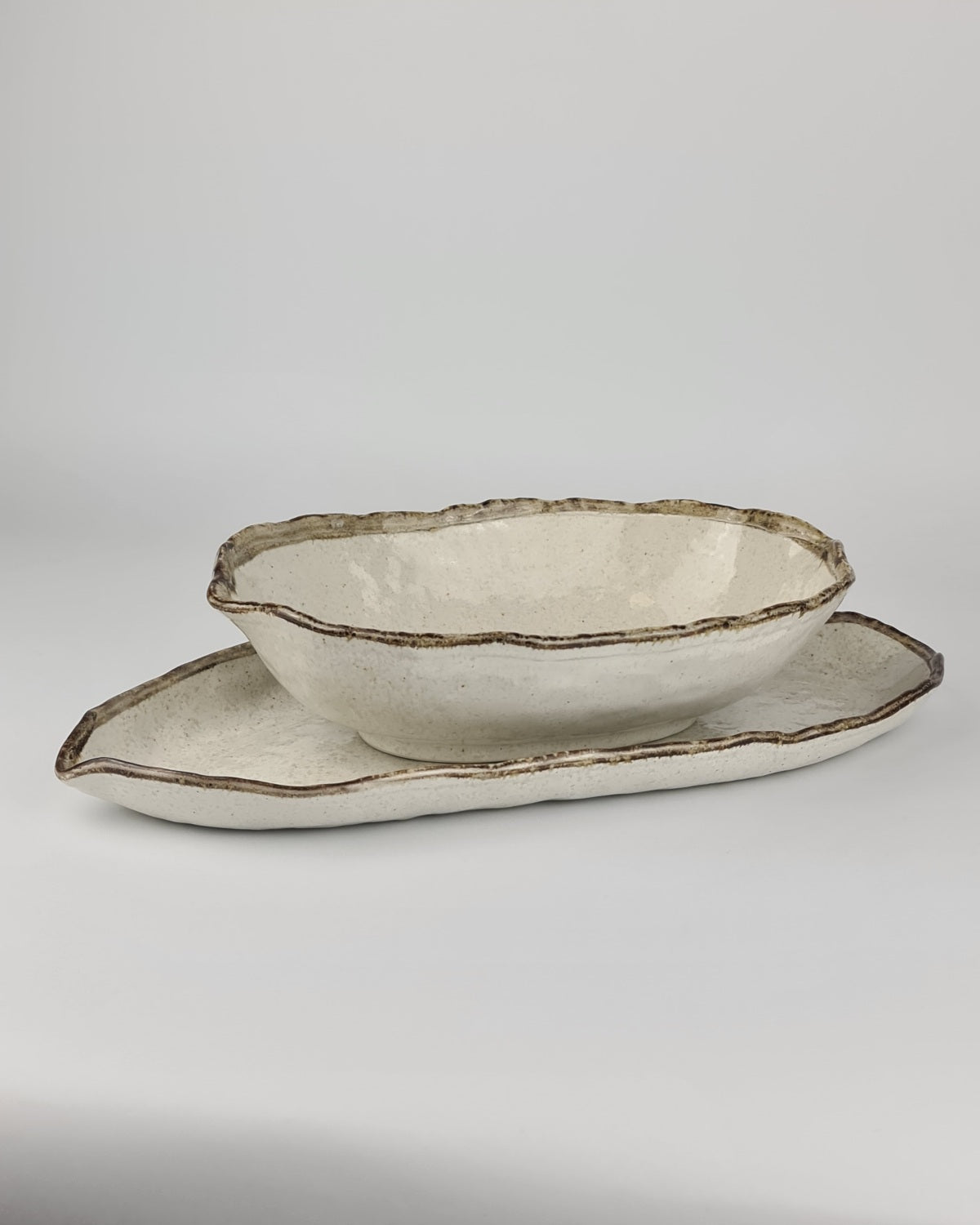 Leaf Shape Ceramic Oval Bowl