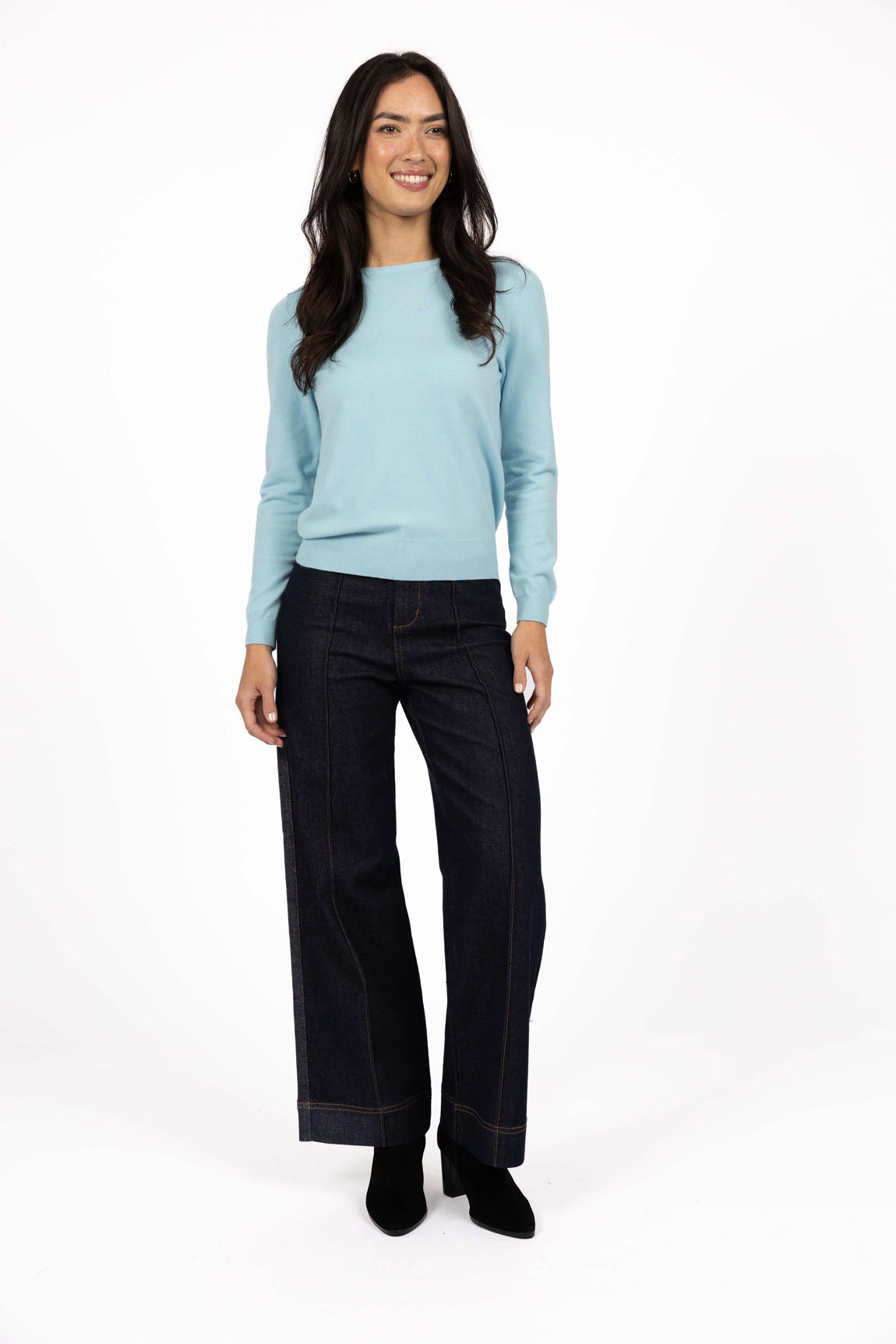 Mae Knit Jumper – Aquamarine / Bijou Blue
