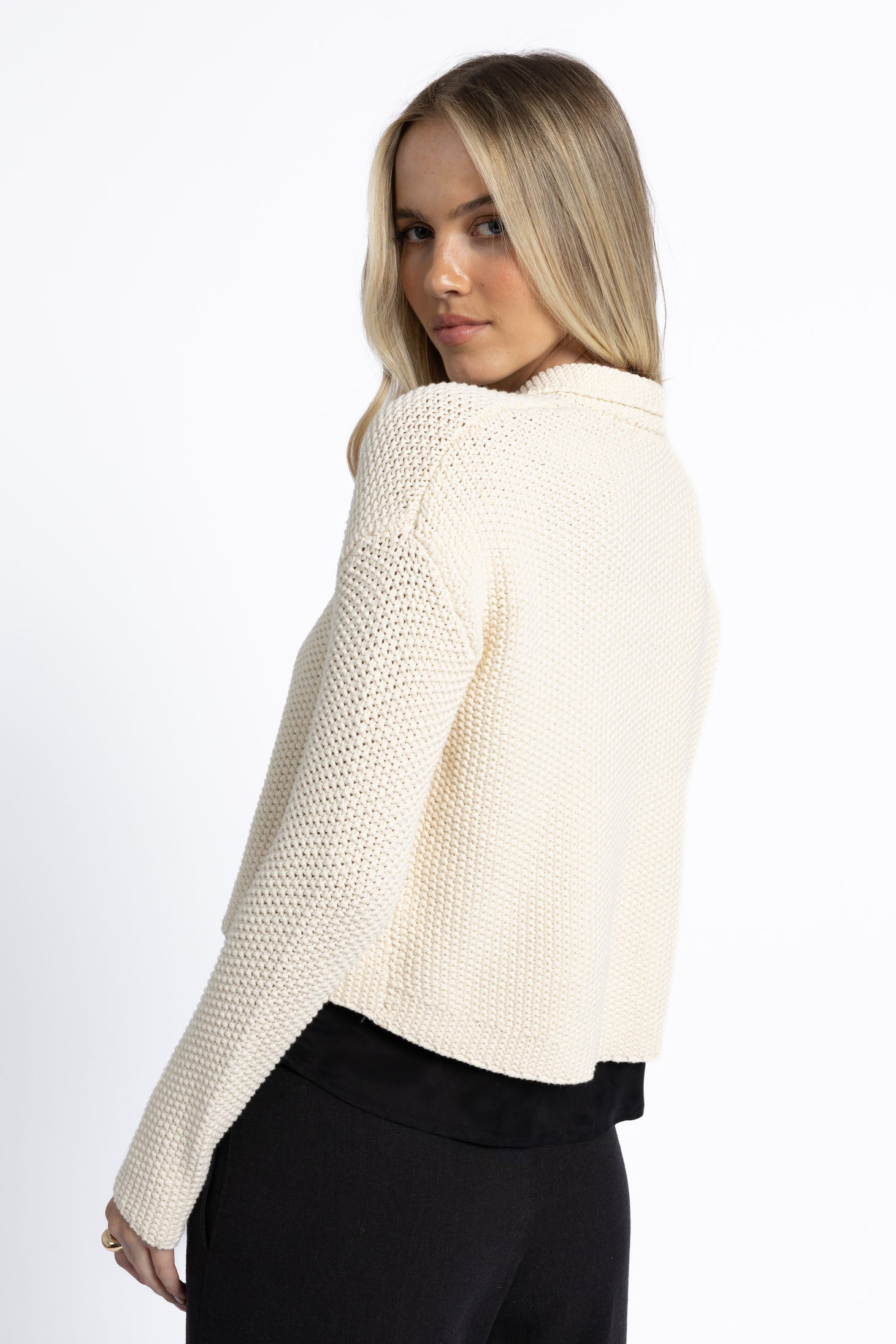 Maison Cardi – 100% Cotton Crochet Cardigan