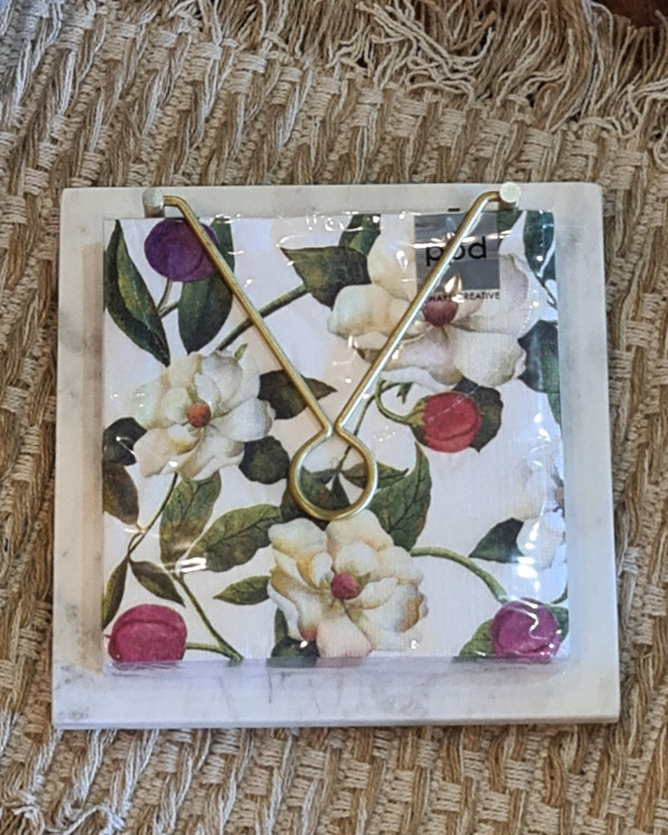Marble / Brass Napkin Holder
