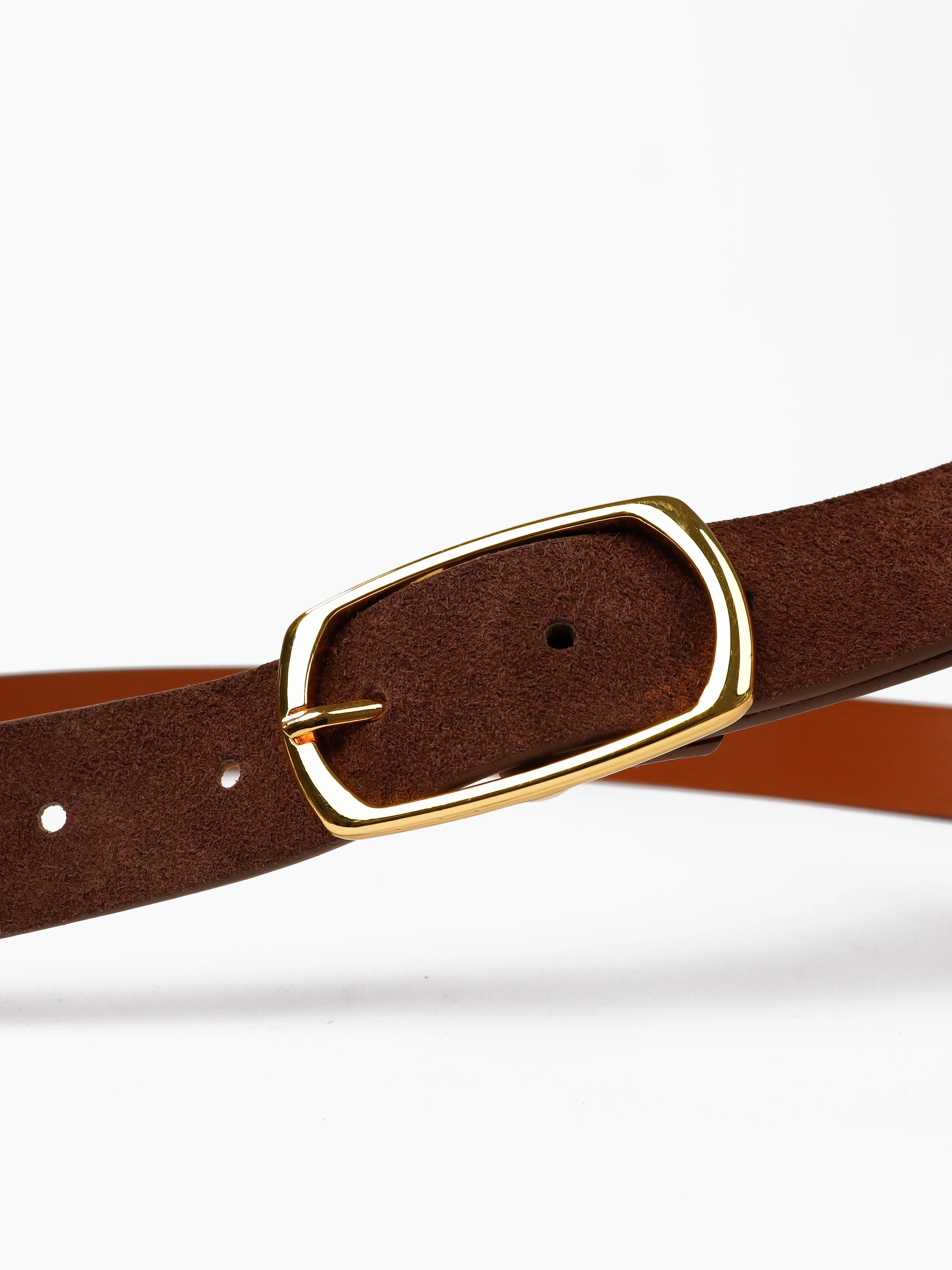 Marlowe Suede Leather Belt – Mocha