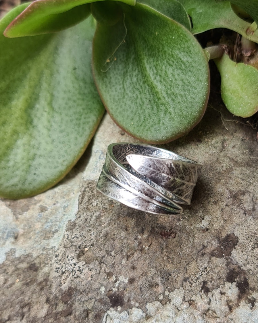Native Leaf Sterling Silver Ring