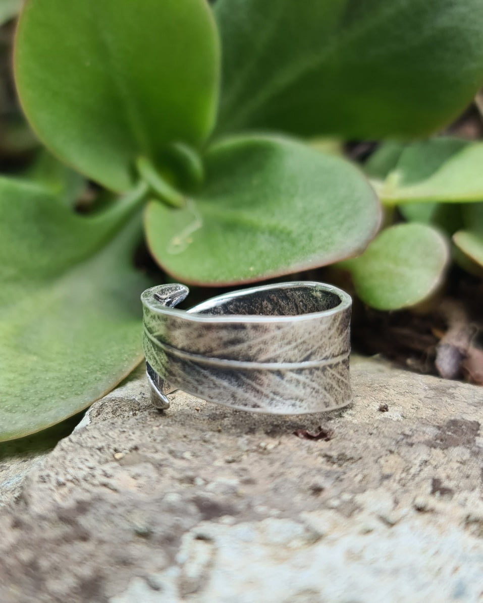 Native Leaf Sterling Silver Ring