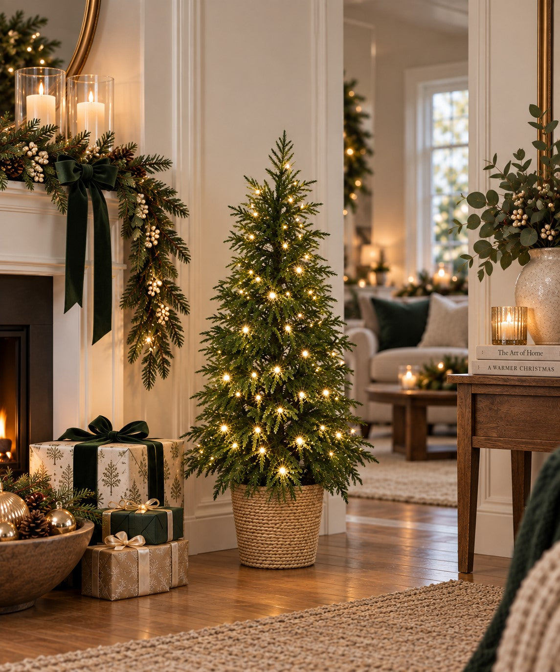 Nordic Pre-Lit Potted Christmas Tree – 1.2mt