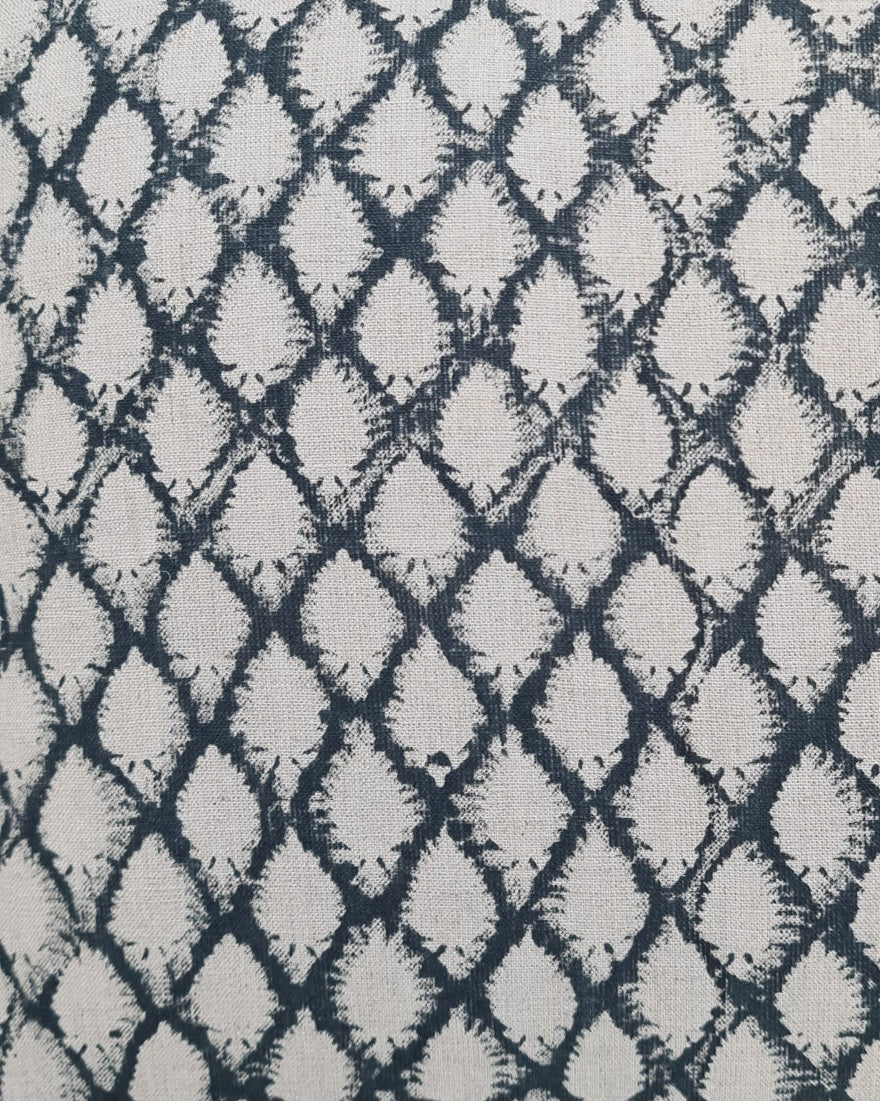 Oakleigh Linen Block Print Cushion Cover | 50cm x 50cm