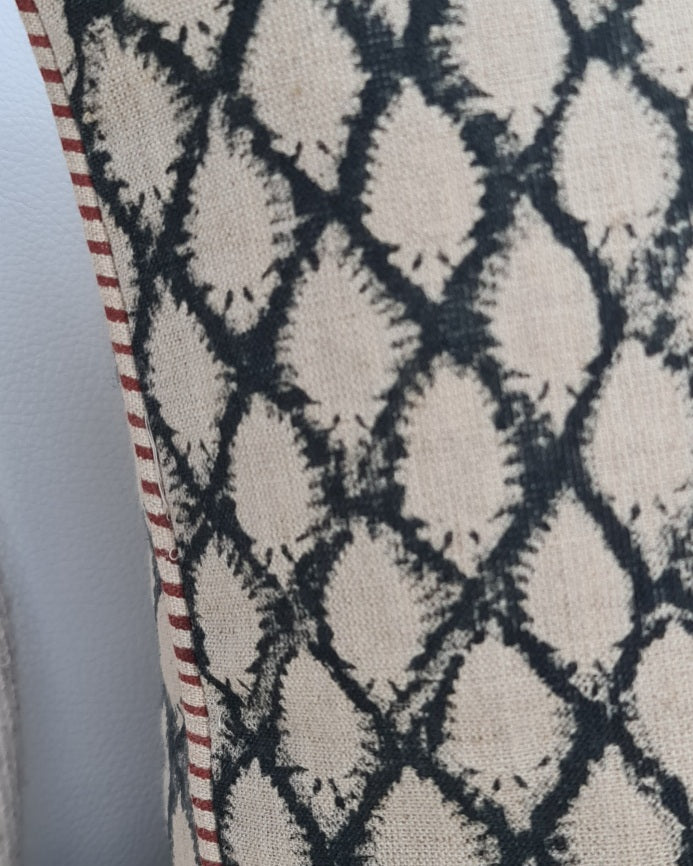 Oakleigh Linen Block Print Cushion Cover | 50cm x 50cm