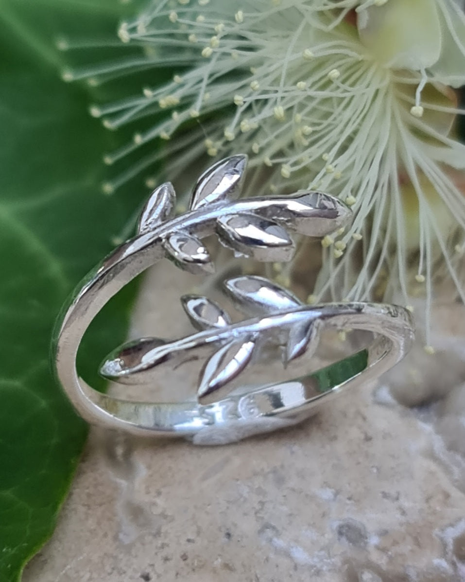 Olive Leaf Sterling Silver Ring