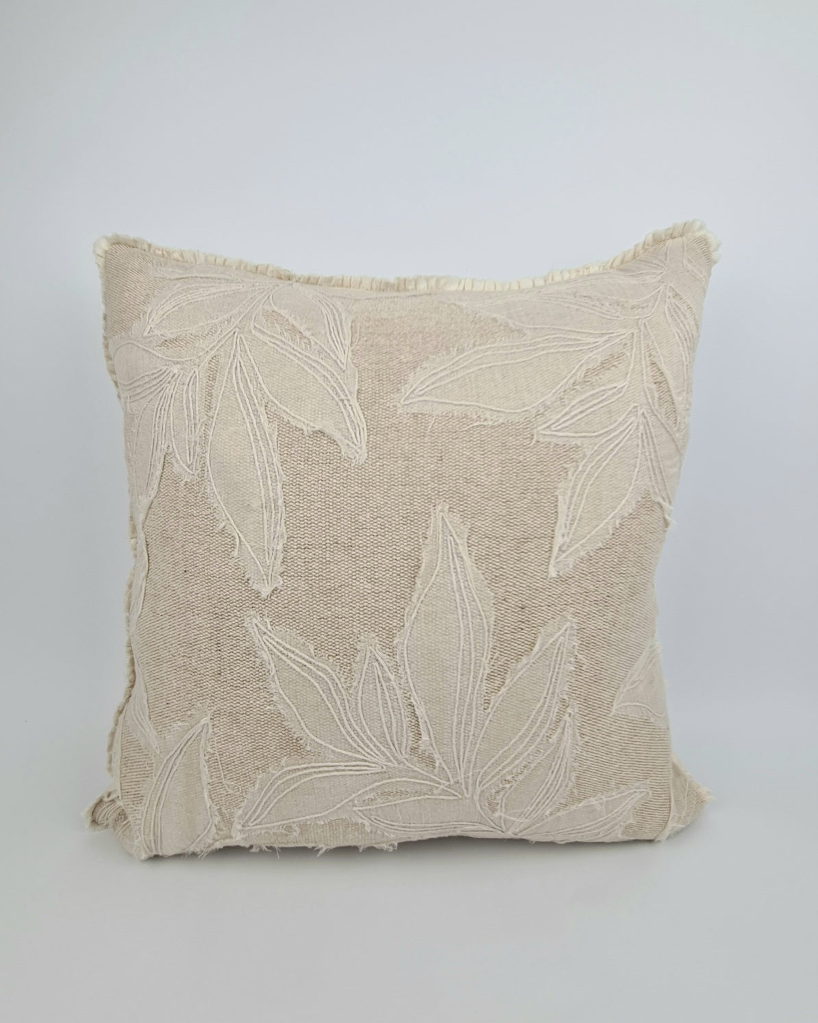 Palm Branch Cushion – Natural (50 x 50cm)