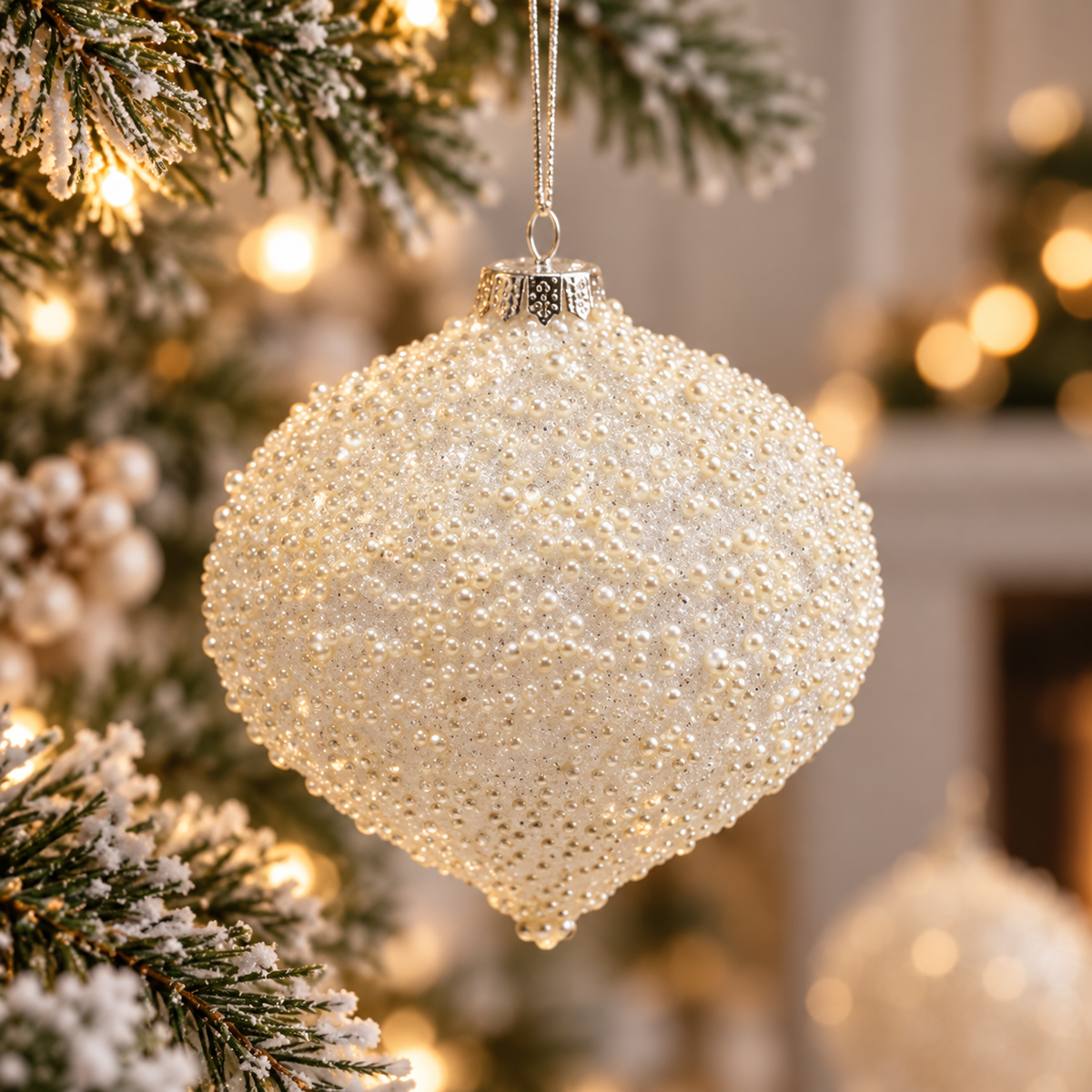 Pearl Dewdrop Ornament 10cm