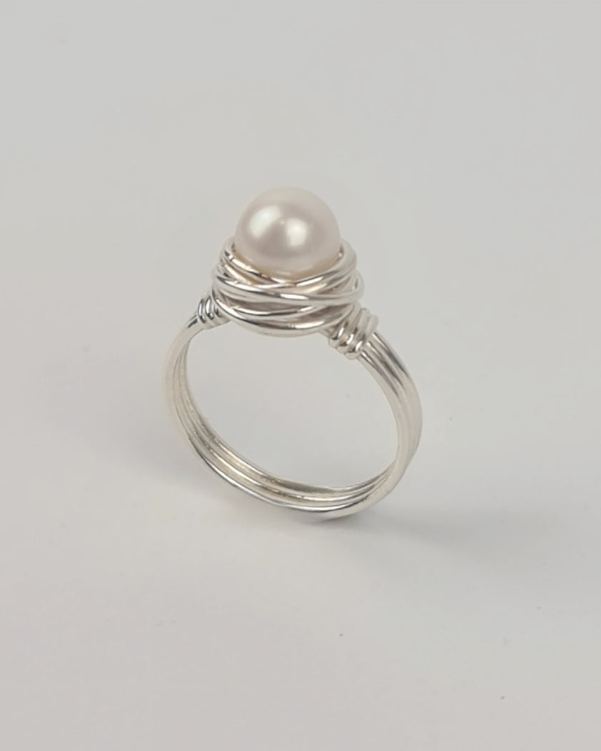 The Pearl Nest Ring – Freshwater Pearl | Sterling Silver