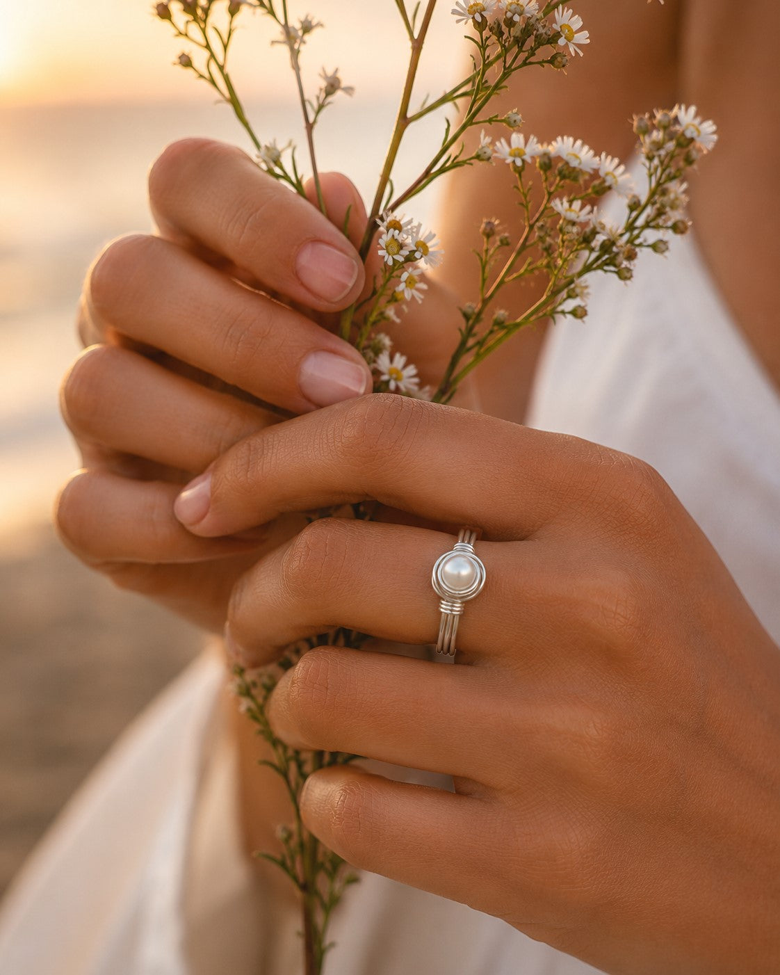 The Pearl Nest Ring – Freshwater Pearl | Sterling Silver