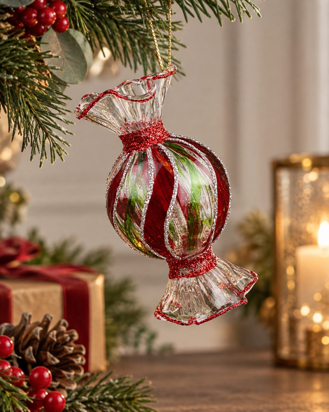 Peppermint Swirl Lolly Hanging Ornament