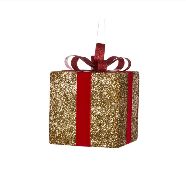 Golden Christmas Gift Ornament