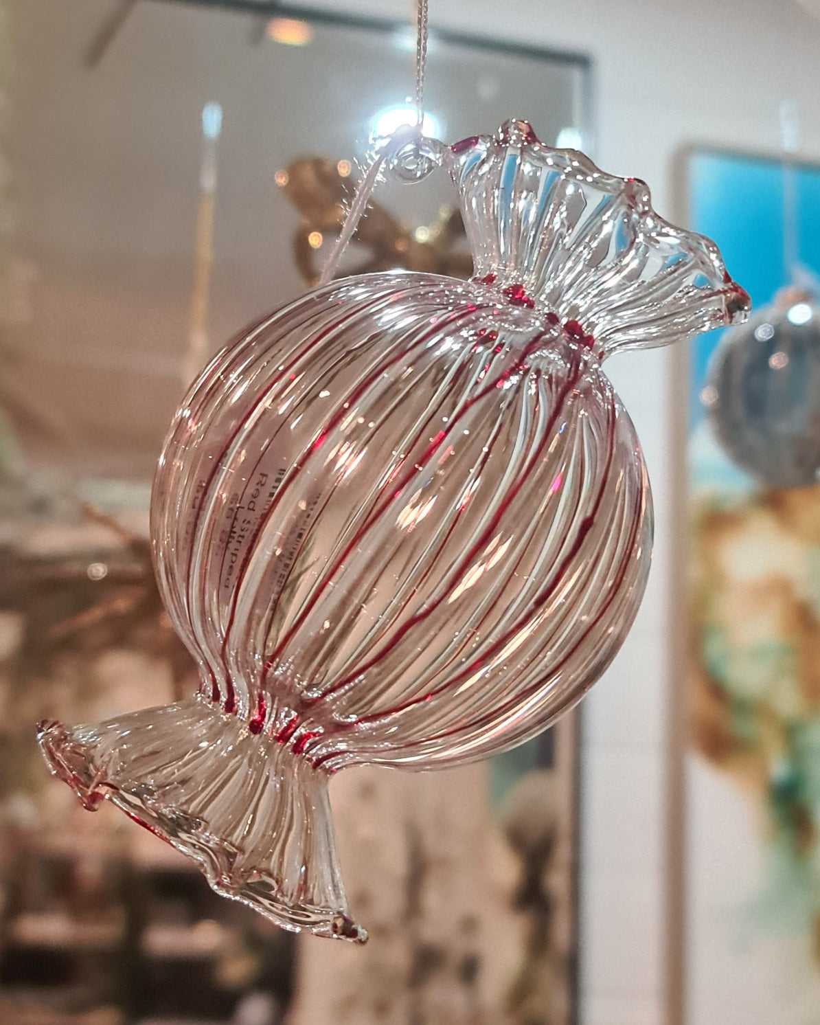 Red Striped Lolly Hanging Ornament