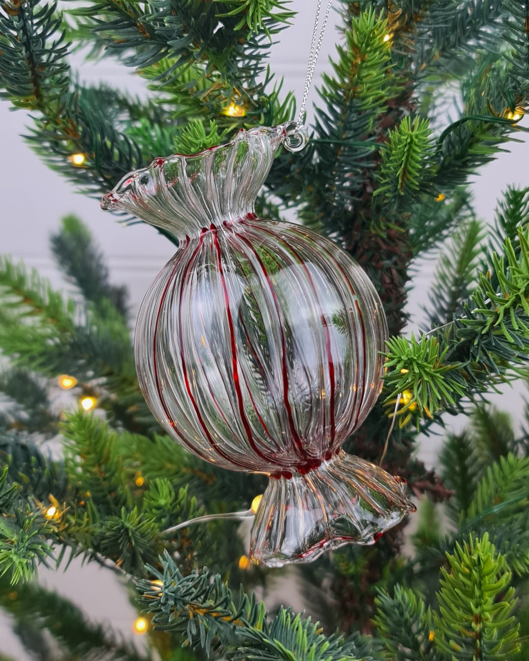 Red Striped Lolly Hanging Ornament