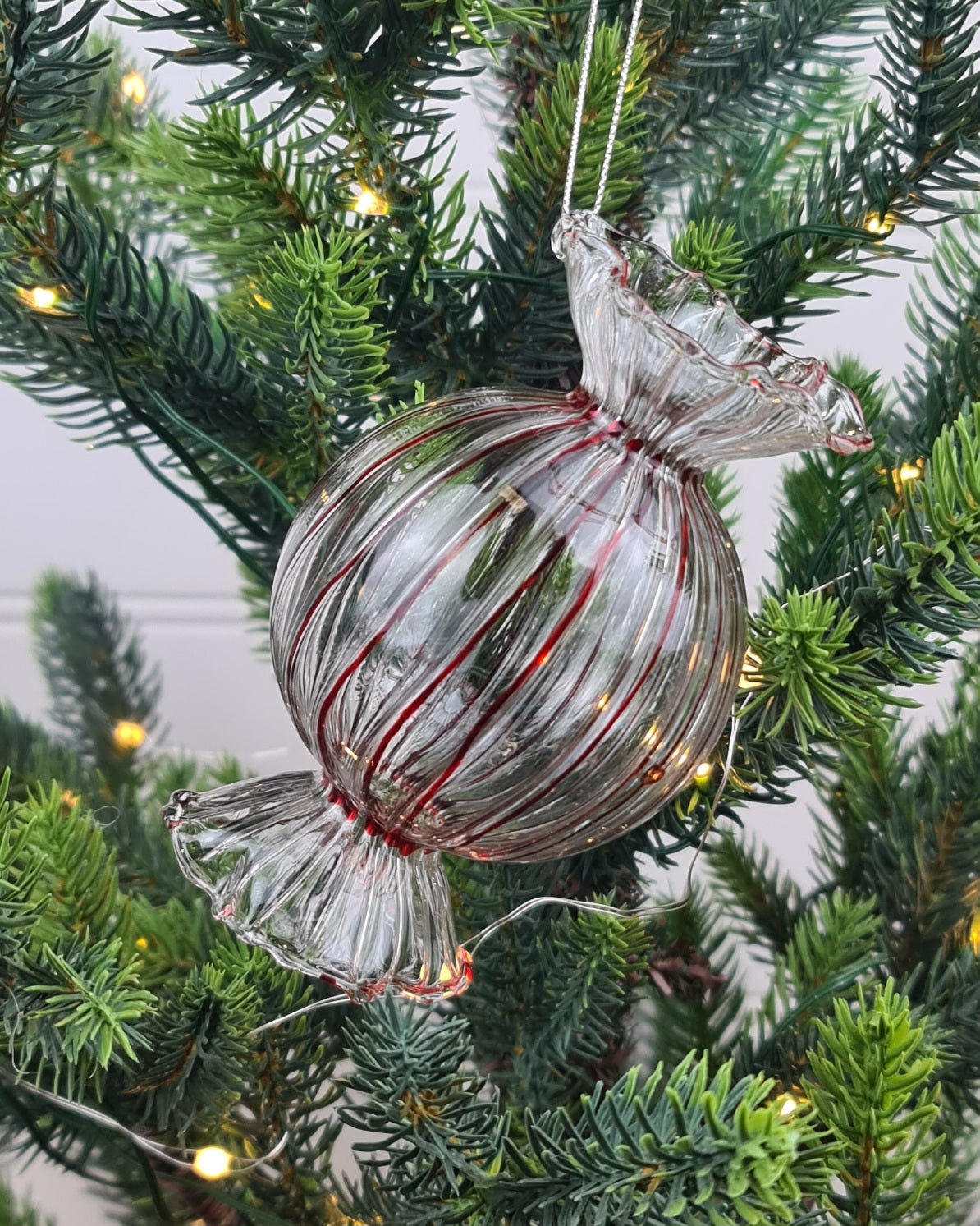 Red Striped Lolly Hanging Ornament