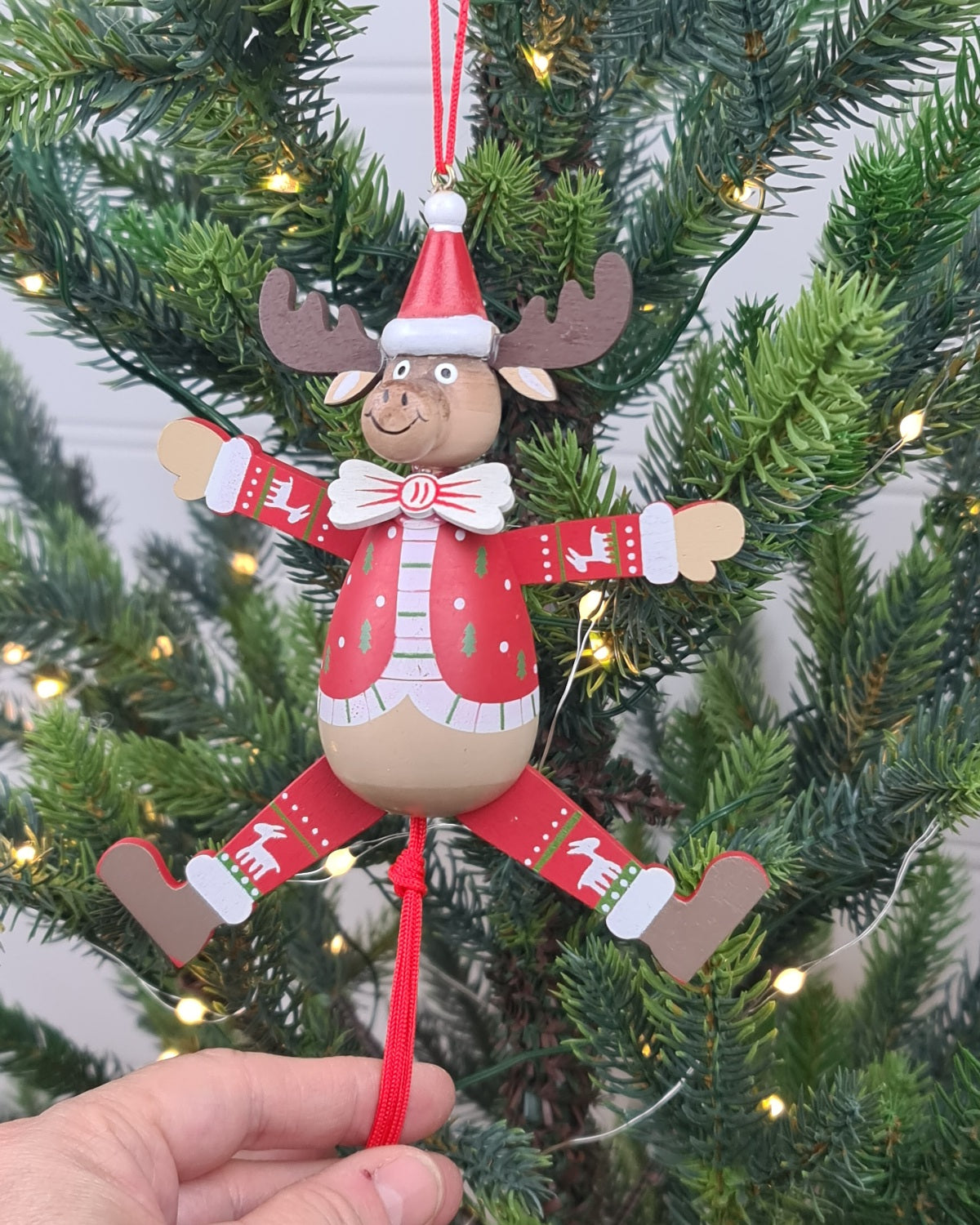 Reindeer Jumping Jack Hanging Ornament