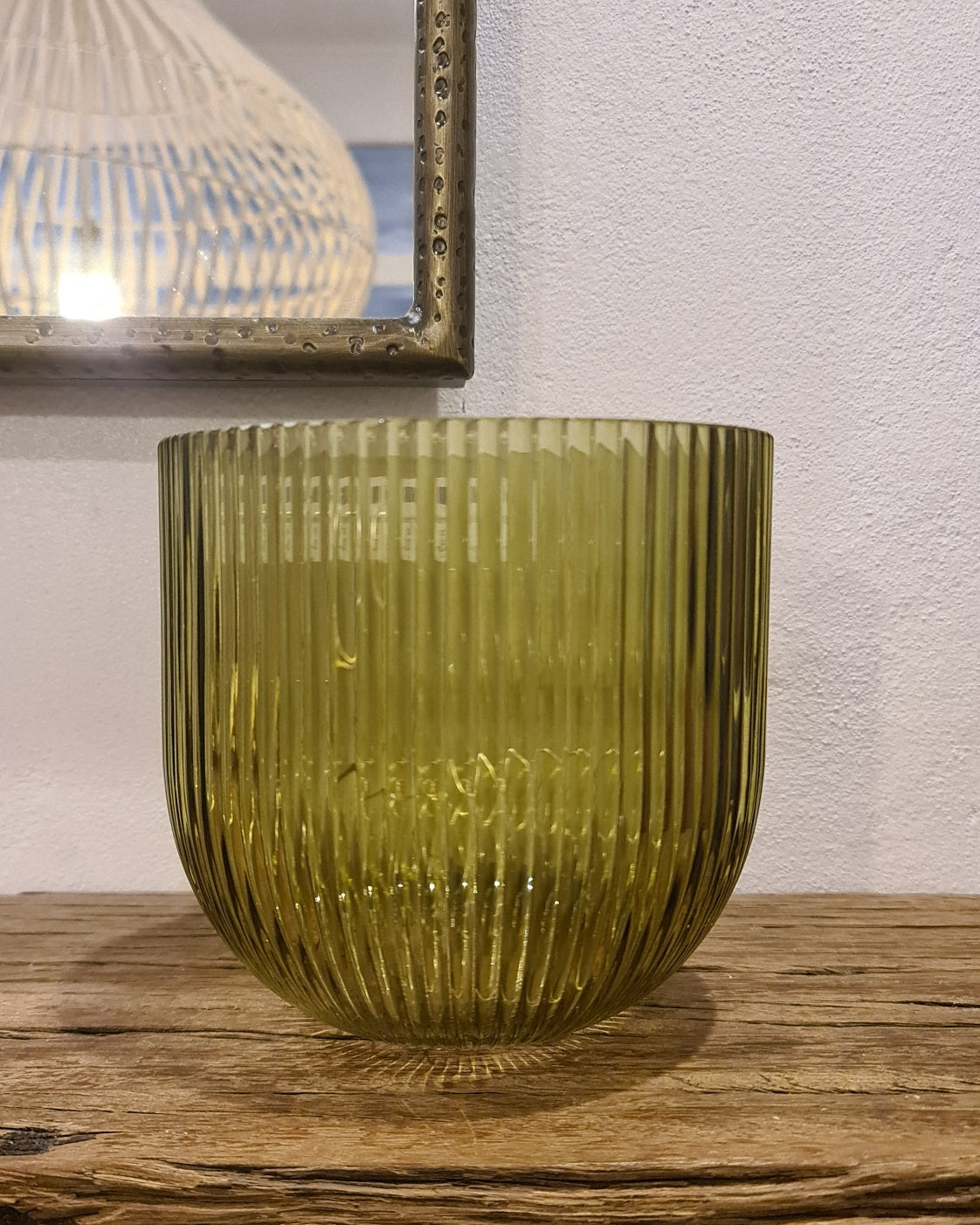 Ripple Glass Vase – Olive