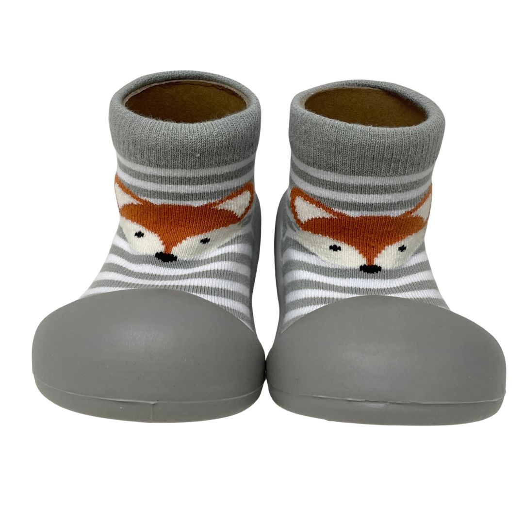 First Walkers – Grey Fox (Rubber-Soled Socks)
