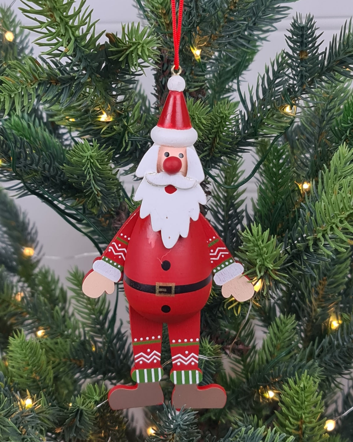 Santa Jumping Jack Hanging Ornament