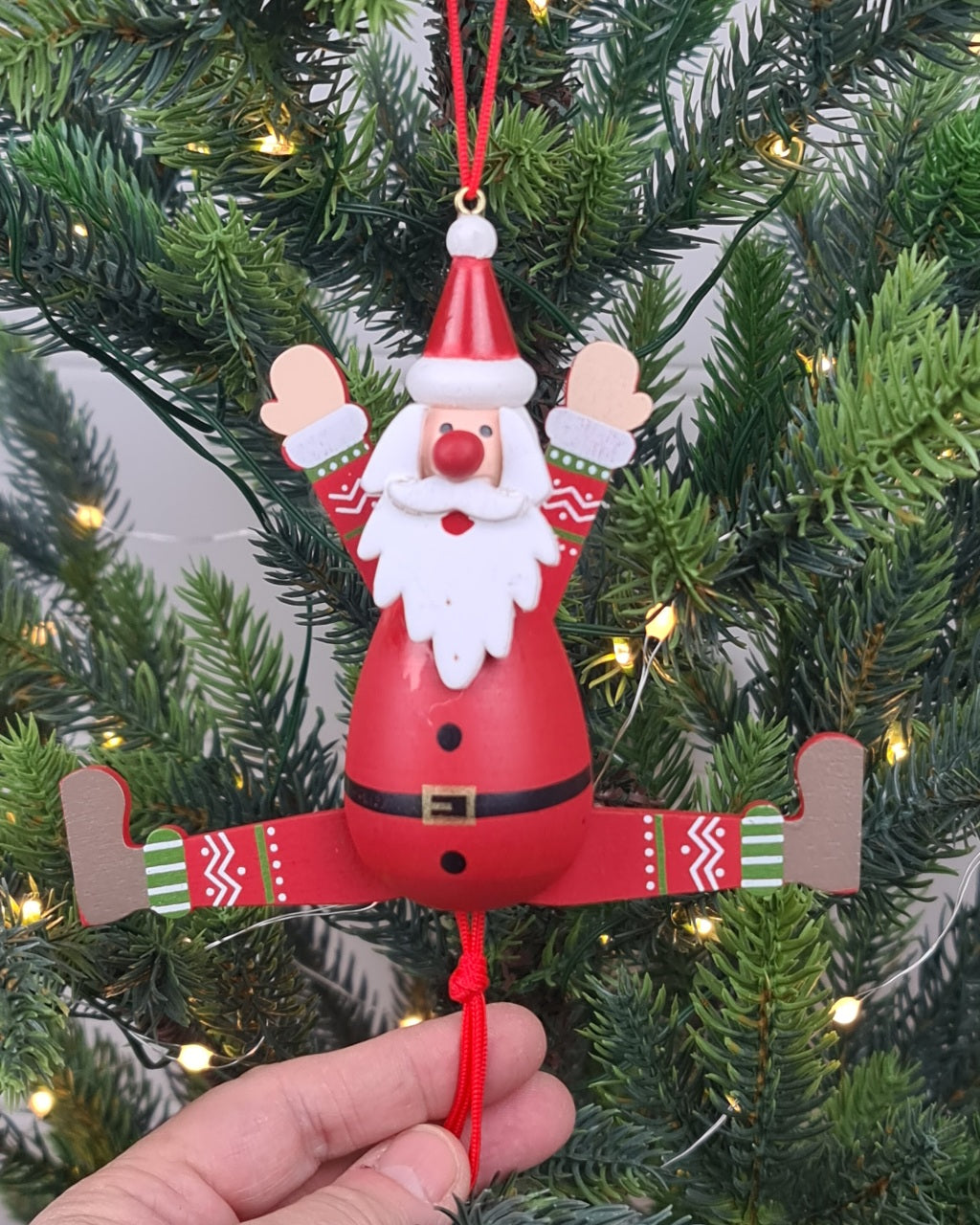 Santa Jumping Jack Hanging Ornament