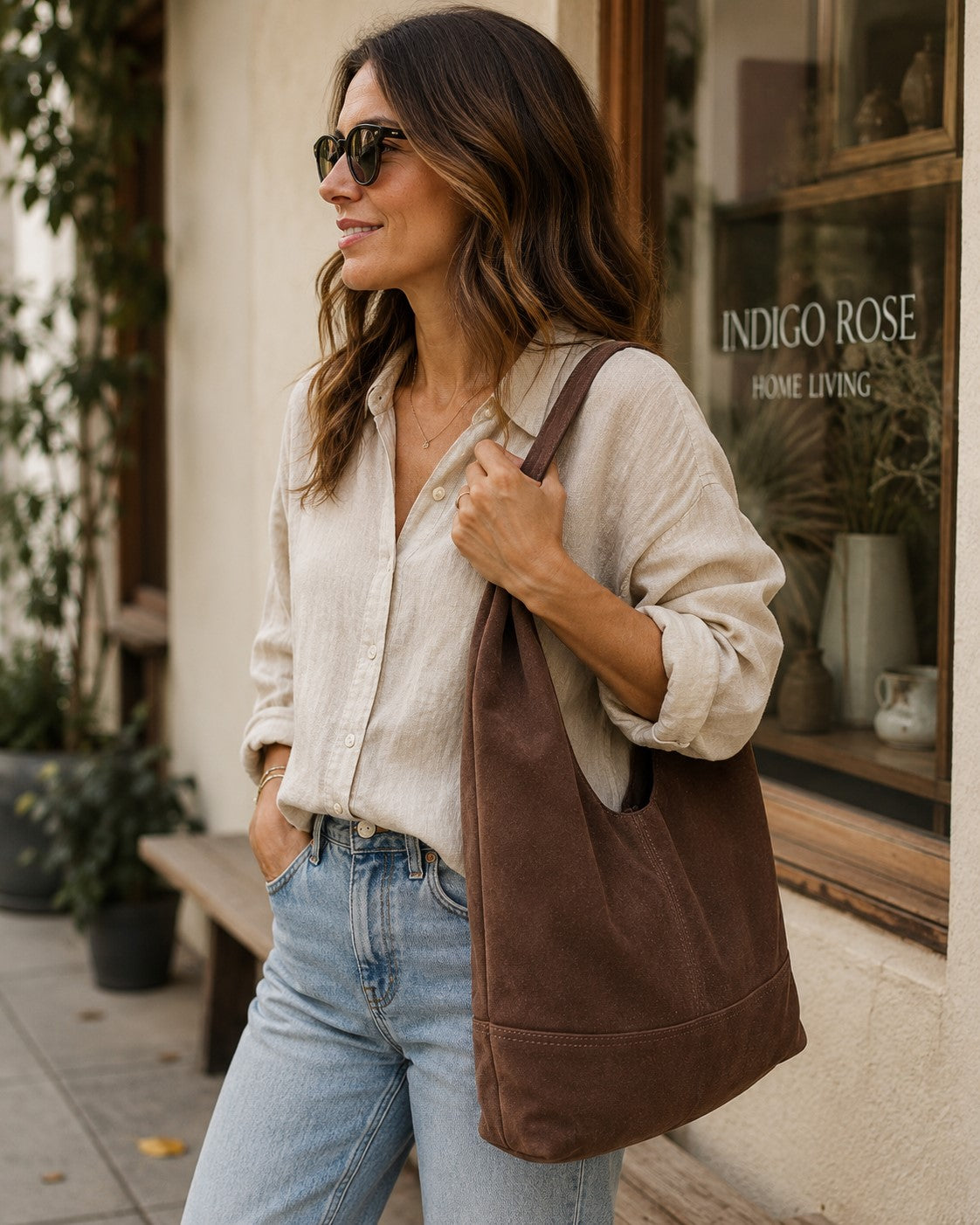 Sienna Suede Shoulder Bag