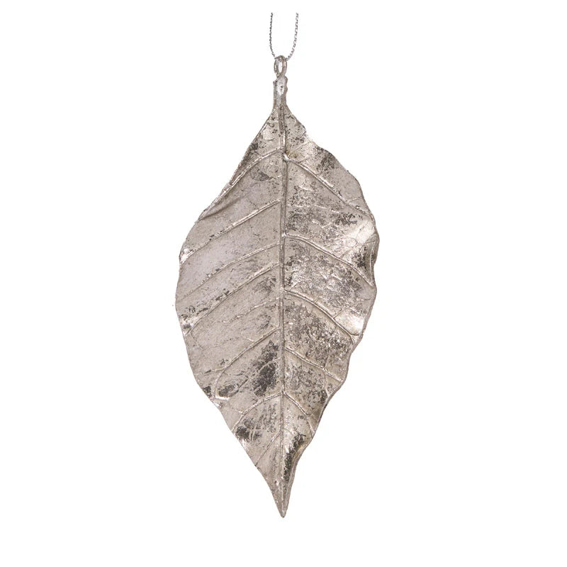 Silver Magnolia Leaf Ornament