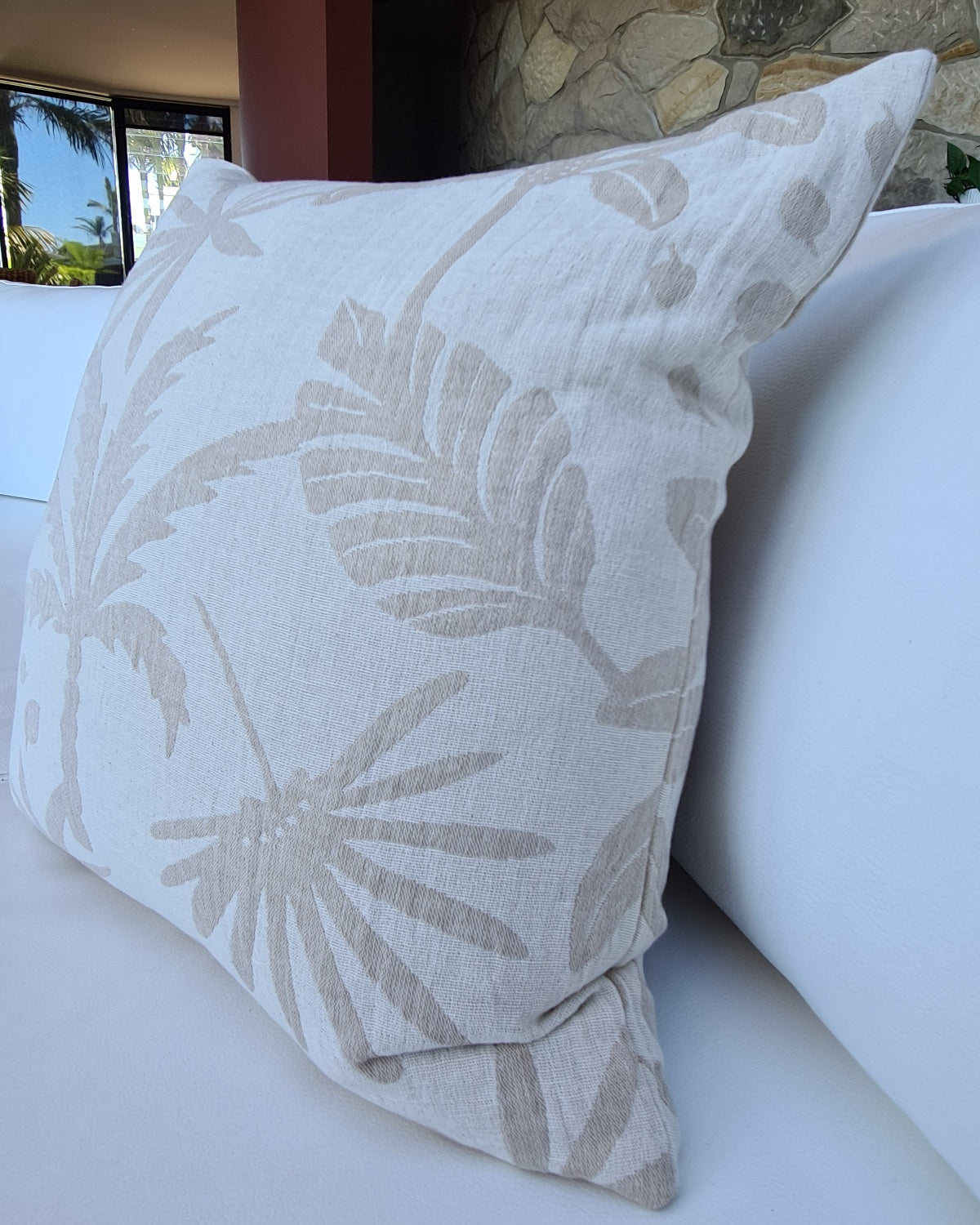 Tropical Haven Cushion – Natural Taupe (50 x 50cm)