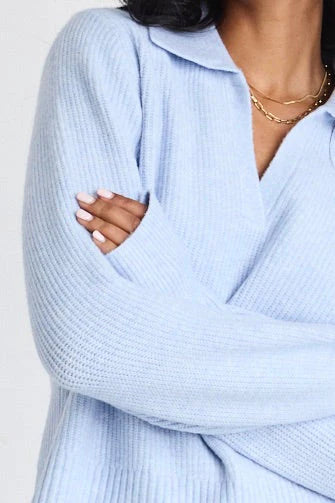 Truth Collar Knit Jumper – Ice Blue