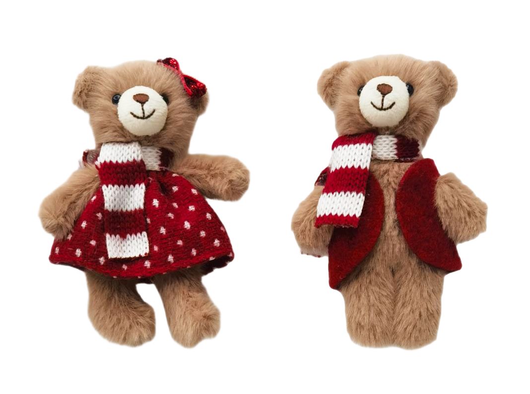 Bell & Bobby Christmas Teddy Bear Ornaments