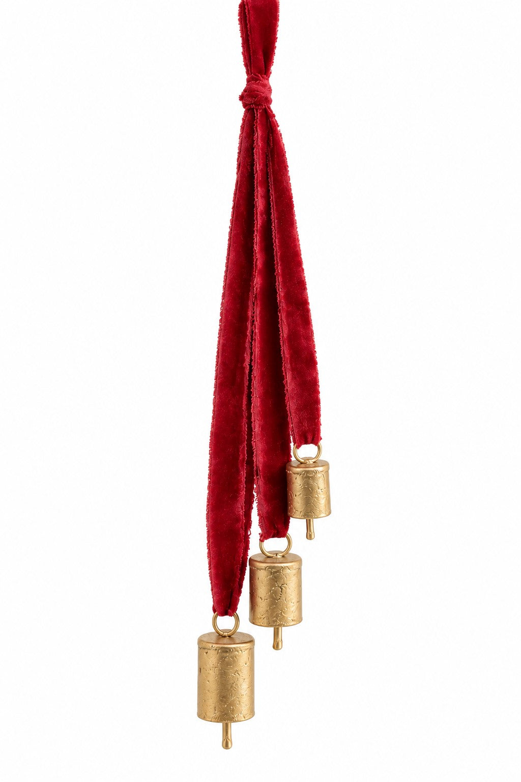 Velvet Bell Trio – Red Hanging Christmas Ornament